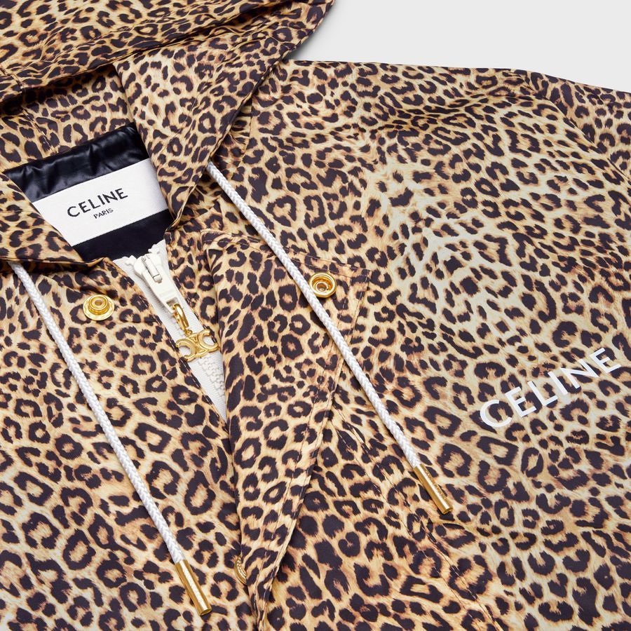Celine o1loc1c1124 Windbreaker In Nylon in Leopard Size S / US 4 / IT 40 - 3 Thumbnail