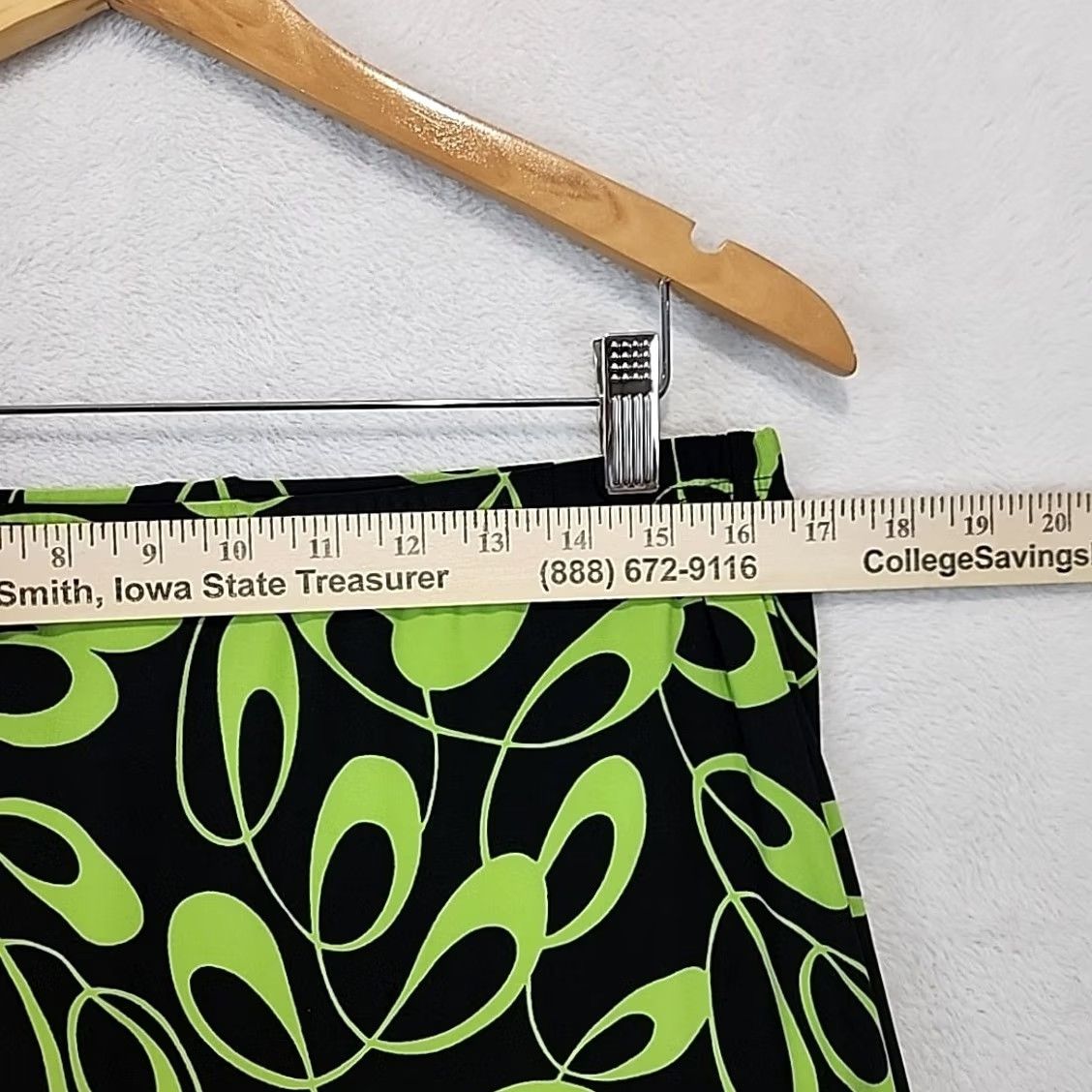 Vintage Suzie In The City Women Skirt L Black Geometric Stretch Elastic Waist Flare Knee Length Casual 90s USA Size 36" / US 14 / IT 50 - 4 Thumbnail