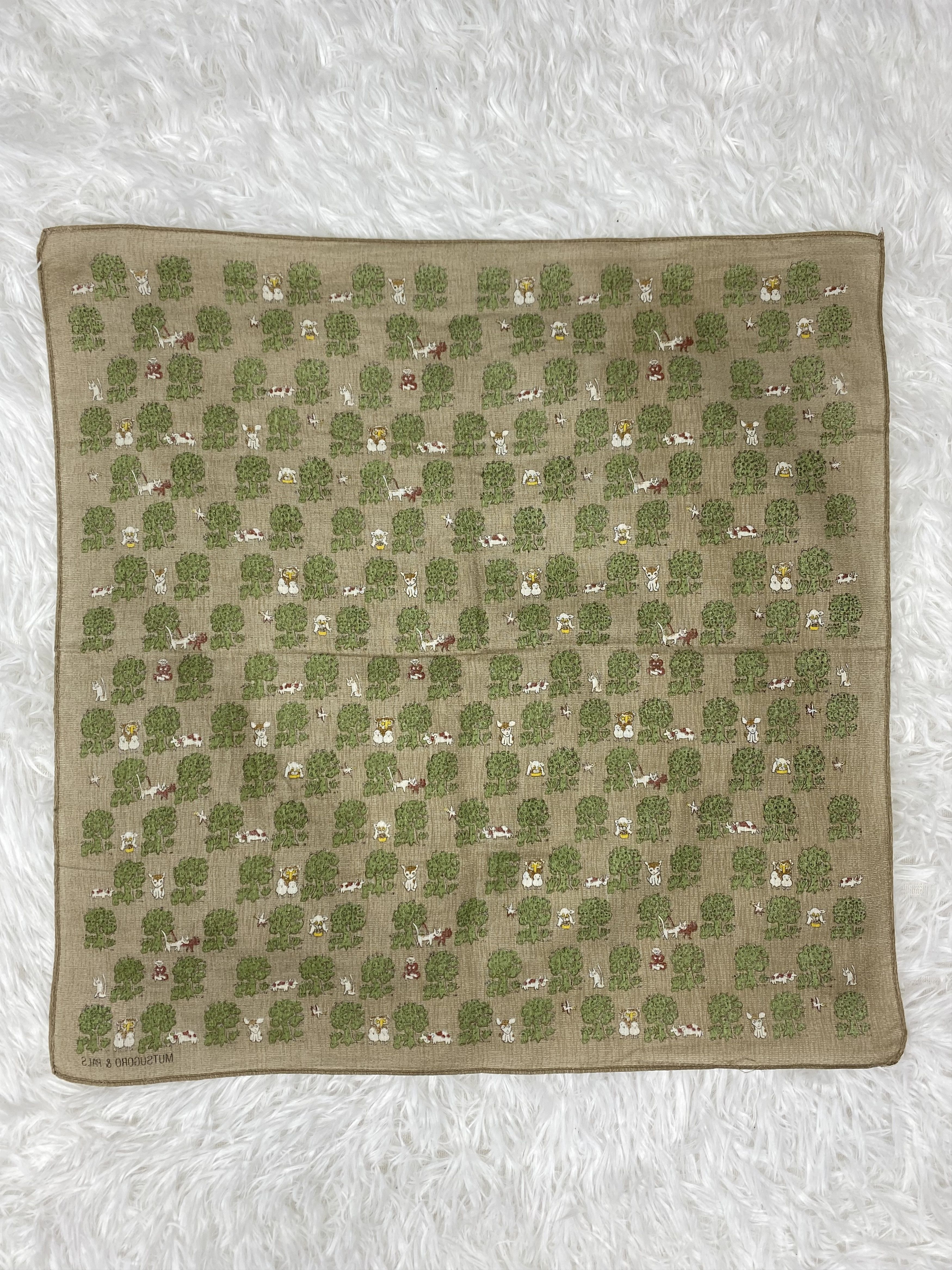 Vintage Vintage Mutsugoro & Pals Handkerchief Neckerchief PH0718 Size ONE SIZE - 6 Thumbnail