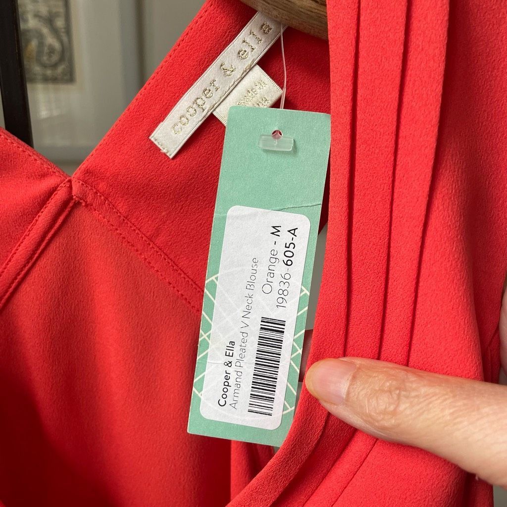 Other NWT Cooper & Ella Coral Orange Tank Sleeveless Blouse Shell Size M / US 6-8 / IT 42-44 - 3 Thumbnail