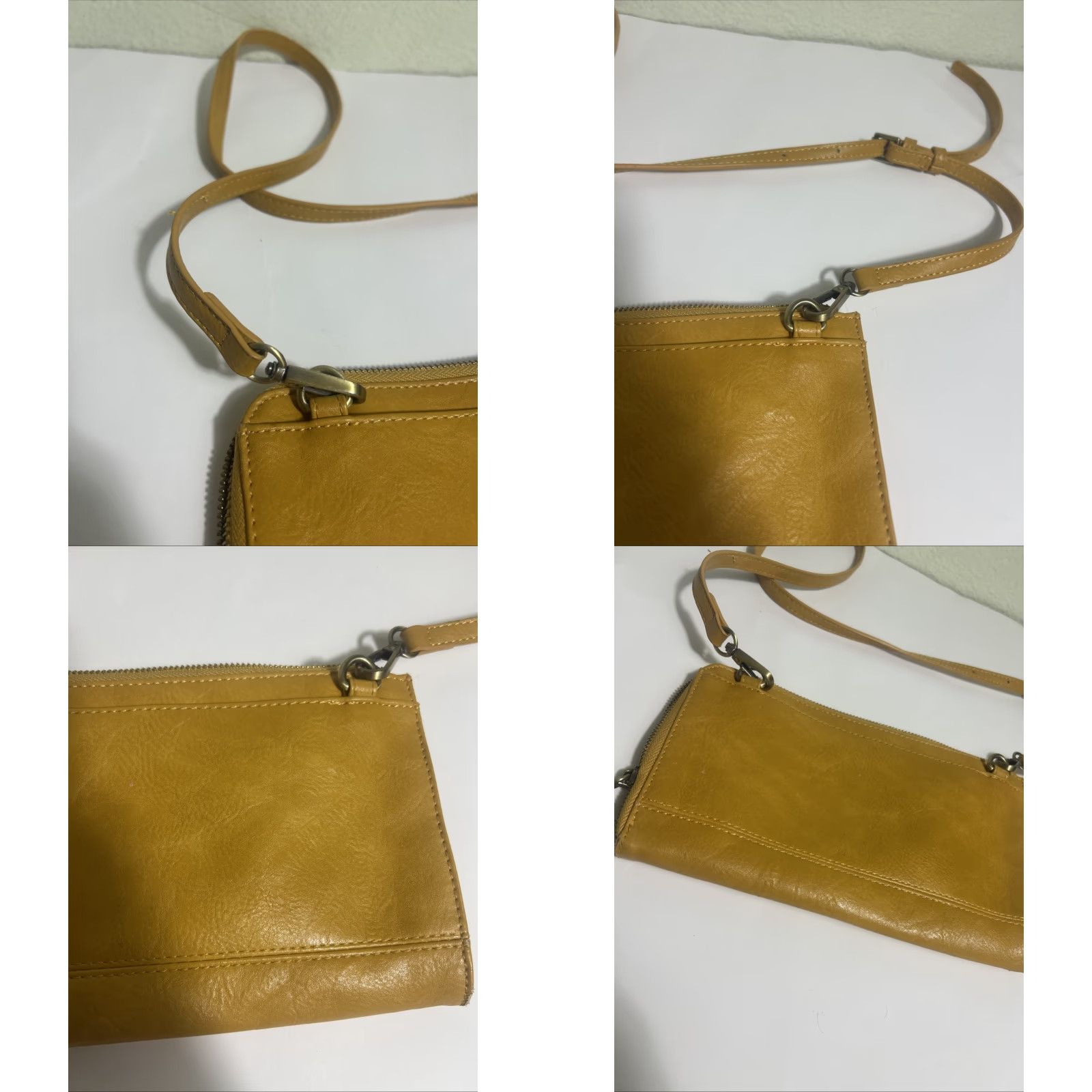 Vintage Sussan Susan Joy Yellow Crossbody Small Purse Crossbody Strap PU Faux Leather Women Small 9.5x6x1 Size ONE SIZE - 10 Thumbnail