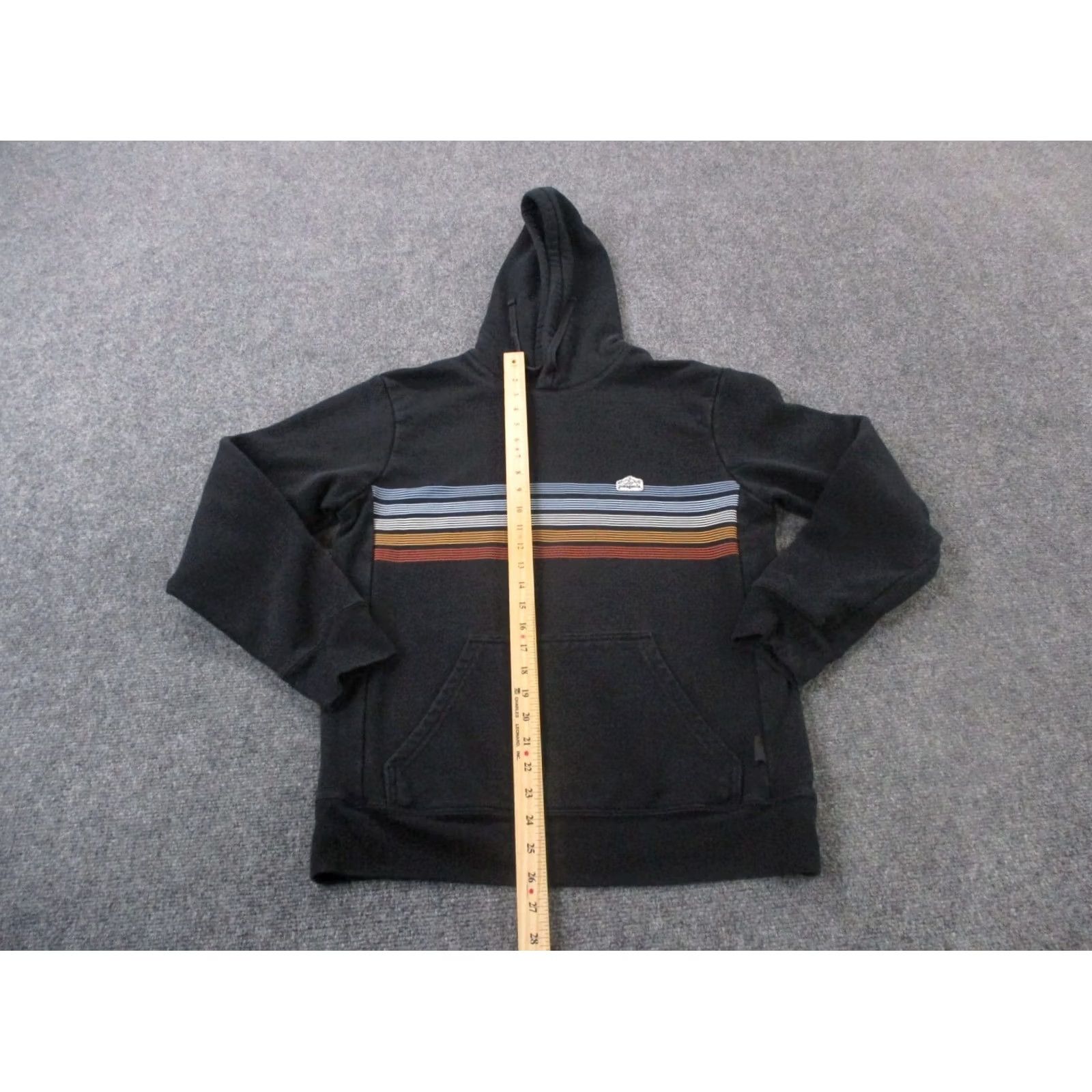 Patagonia Patagonia Hoodie Mens S Black Striped Logo Vintage Knit Zip Hooded Pockets Thermal Pullover Shirt Size US S / EU 44-46 / 1 - 3 Thumbnail