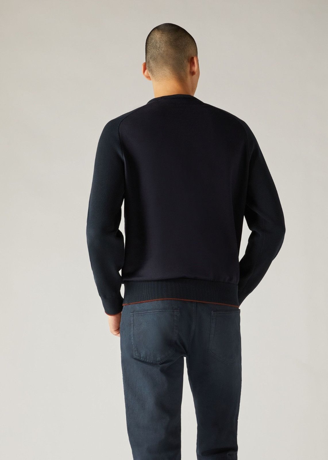 Loro Piana o1srvl11e1024 Girocollo Crewneck Sweater in Purple/Black Size US XL / EU 56 / 4 - 3 Thumbnail