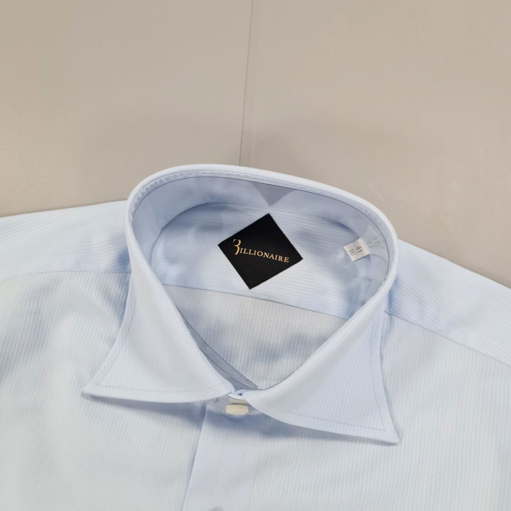 Vintage Billionaire Couture Mens Shirt Light Blue Large 16 Cotton Button Up Shirt 100% Cotton Italy Adults Regular Mens Blue 16 Size US L / EU 52-54 / 3 - 2 Thumbnail