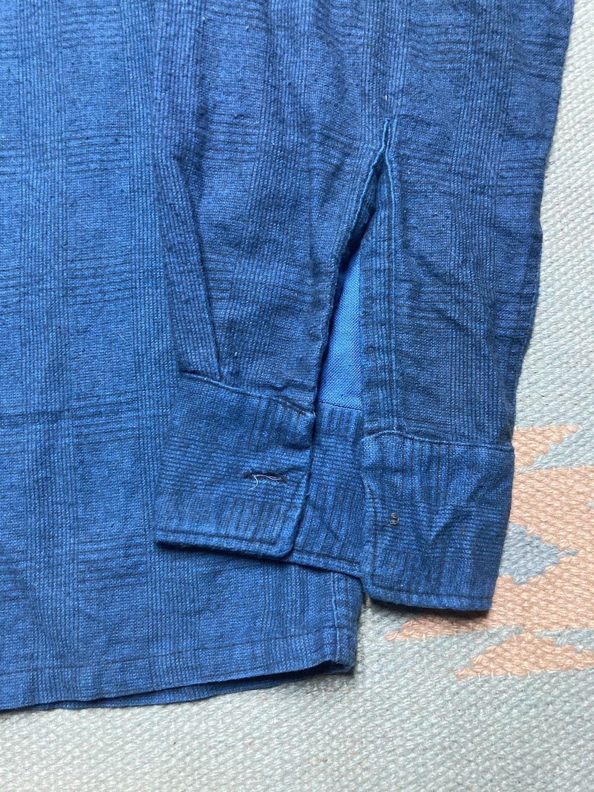 Vintage VTG 60s flannel shirt shadow plaid print brushed cotton S Size US S / EU 44-46 / 1 - 2 Thumbnail