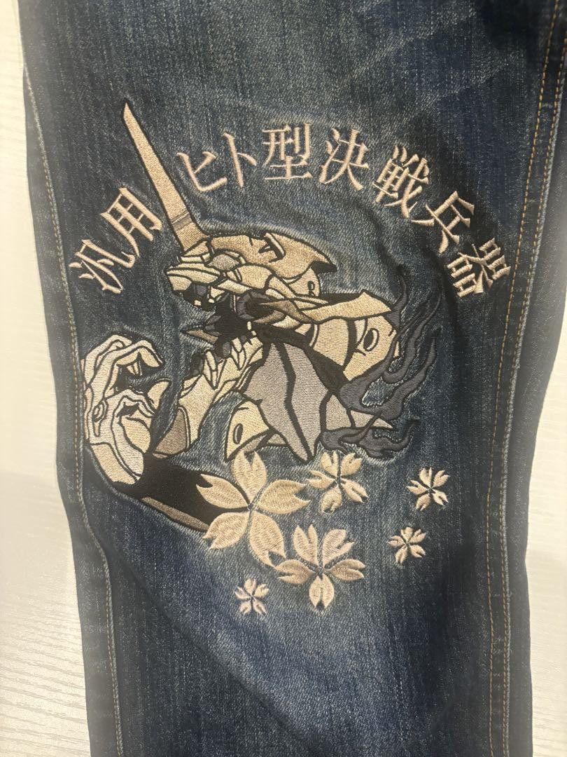 Anime EVANGELION Nishiki Cropped Denim Pants Blue 30 Size US 30 / EU 46 - 6 Thumbnail