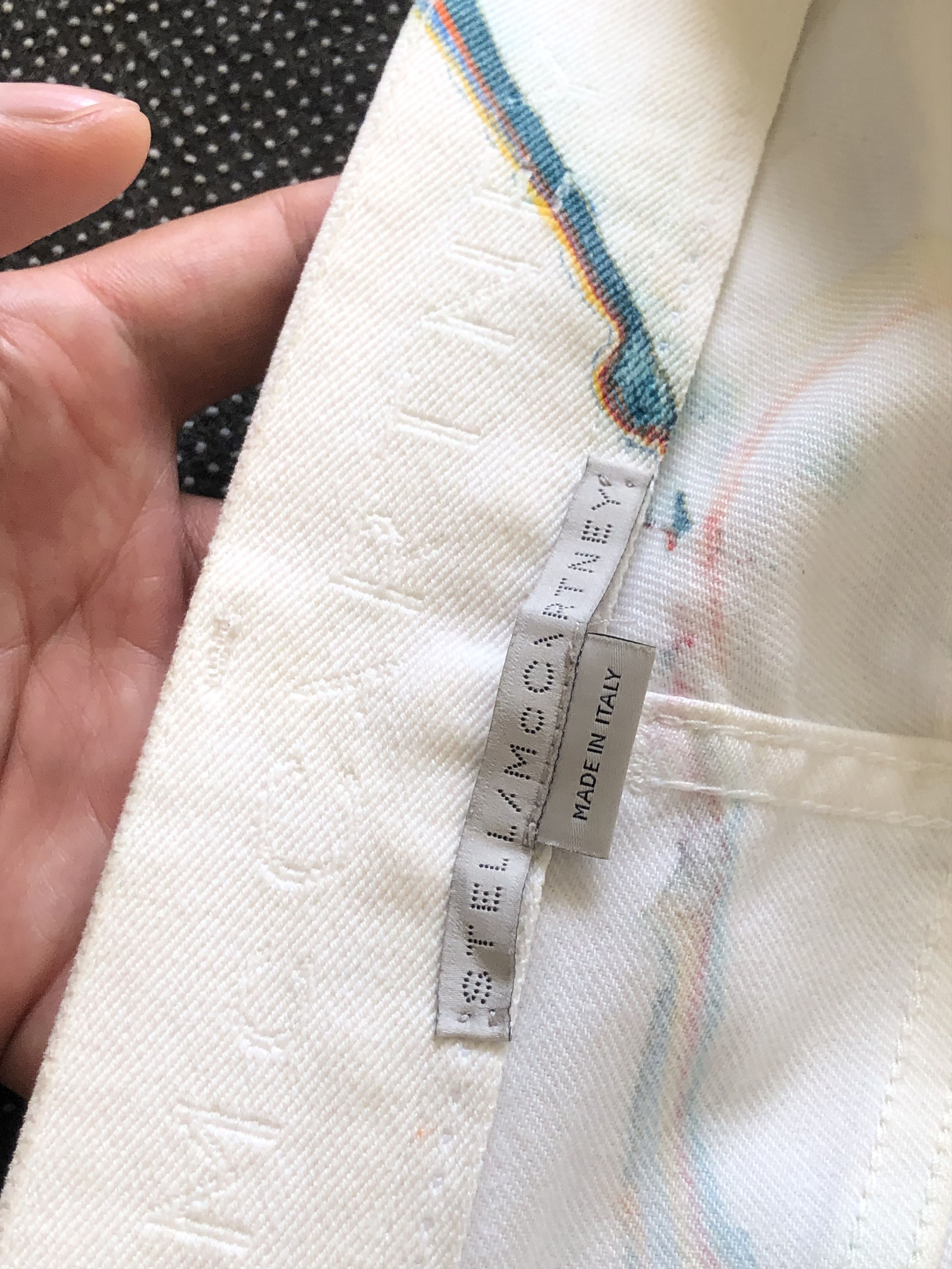 Stella McCartney SS21 SKINNY MARBLED BOYFRIEND WHITE JEANS Size 28" / US 6 / IT 42 - 15 Thumbnail
