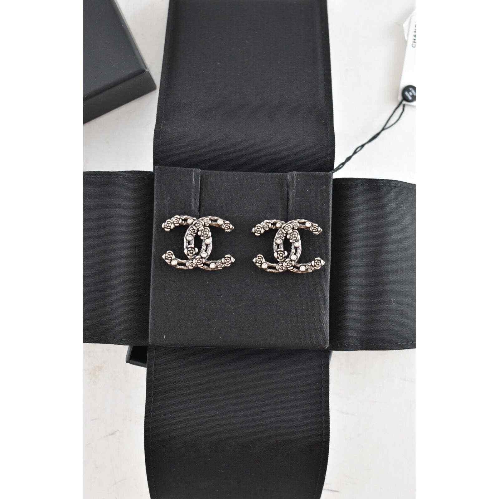 Chanel Chanel Ruthenium Crystal Camellia Statement Drop Earrings Size ONE SIZE - 6 Thumbnail