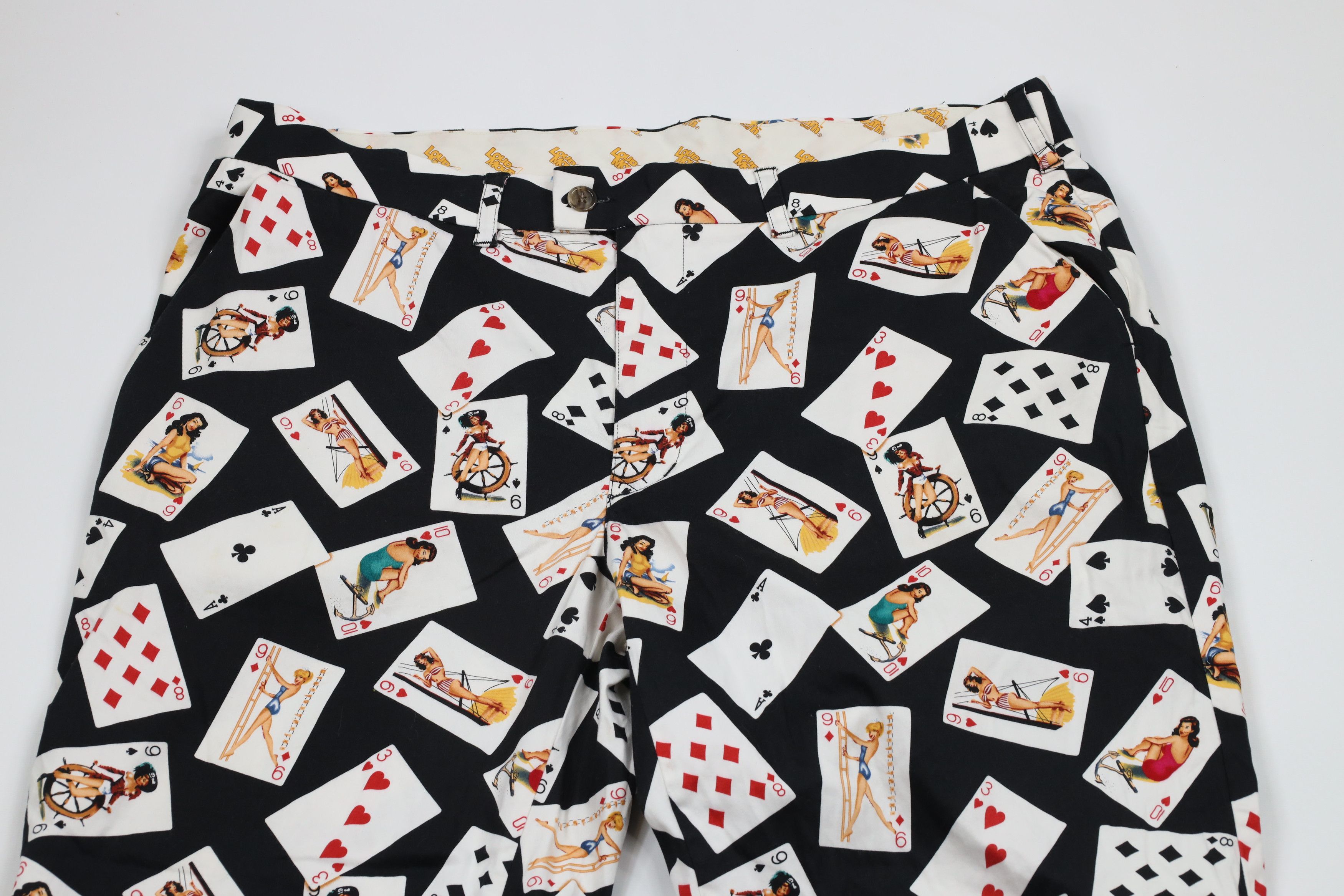 Vintage Loudmouth Golf Pinup Girl Card Poker Golfing Chino Pants Size US 42 / EU 58 - 2 Thumbnail
