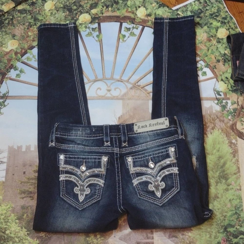 Rock Revival ROCK revival distressed drew cuffed skinny jeans size 26 Size 26" / US 2 / IT 38 - 4 Thumbnail