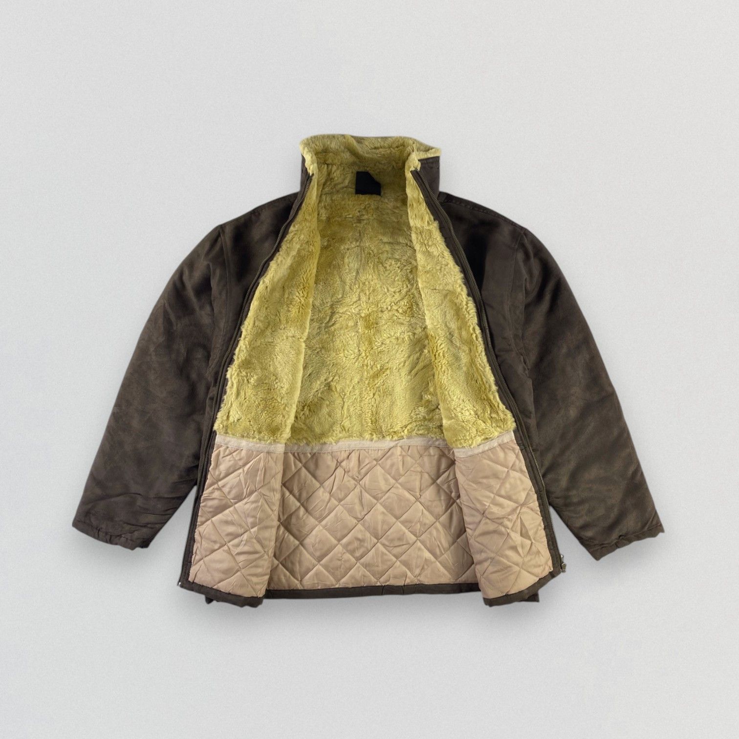 Japanese Brand Vintage Faux Suede Jacket Button Centigrade Faux Fur Jacket Size US L / EU 52-54 / 3 - 2 Thumbnail