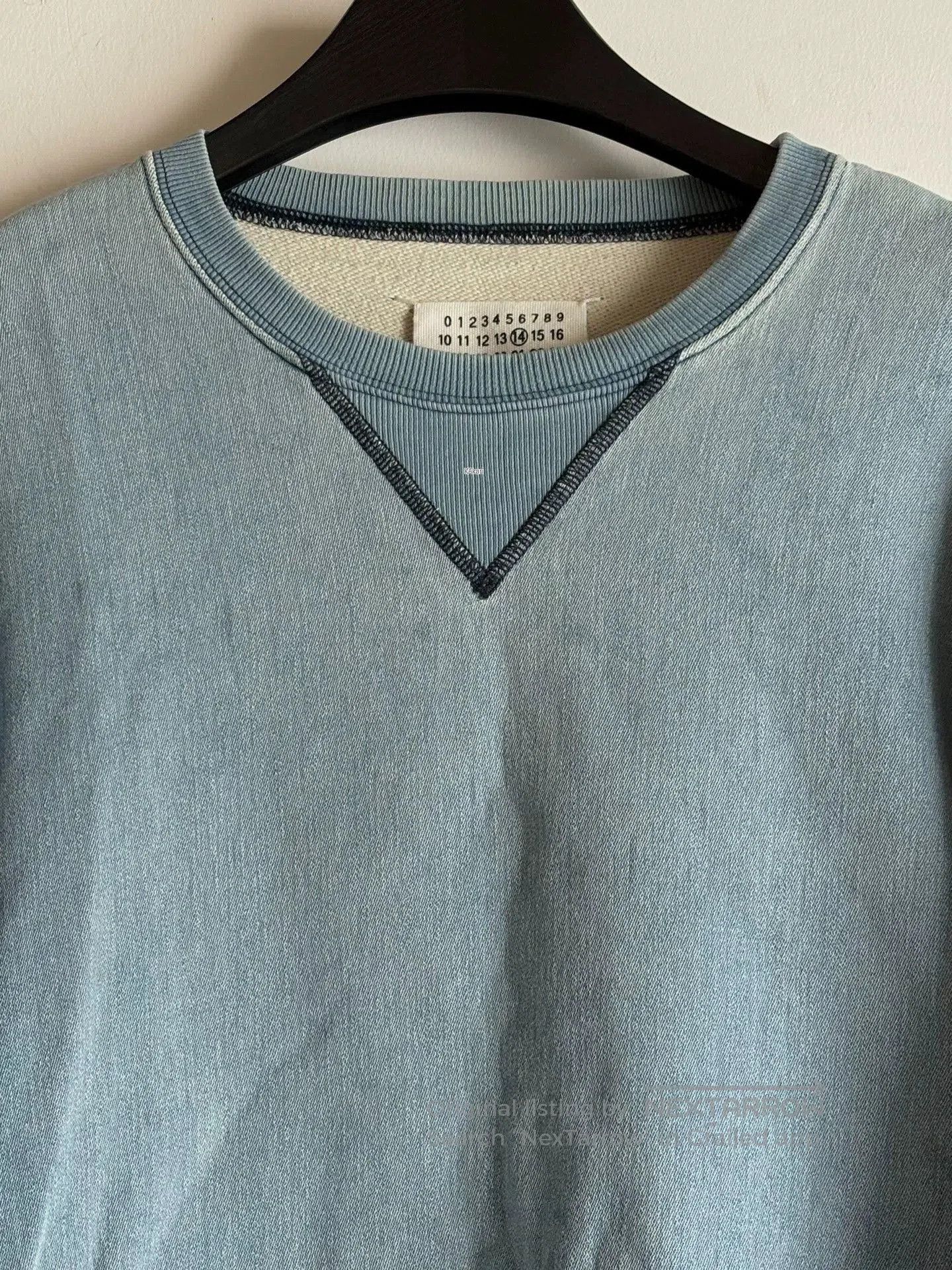 Maison Margiela Blue Sweatshirt with Elbow Patches Size M. Size US M / EU 48-50 / 2 - 3 Thumbnail