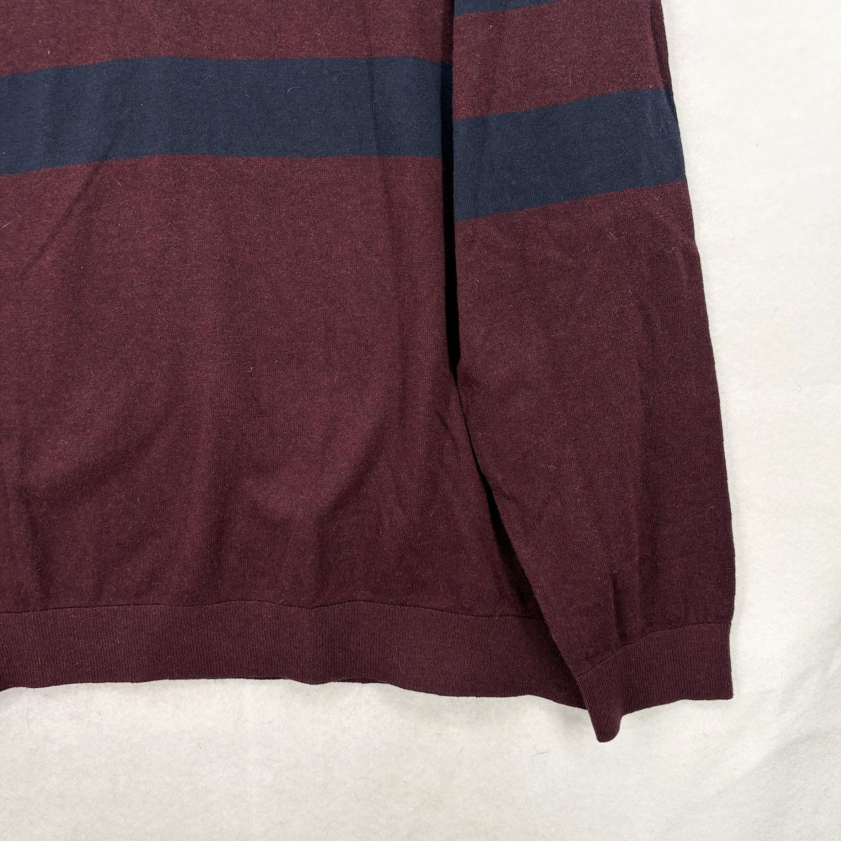 Gap Gap Mainstay Crew Sweater Mens 2XL Red Navy Striped Cotton Knit Pullover NWT Size US XXL / EU 58 / 5 - 3 Thumbnail