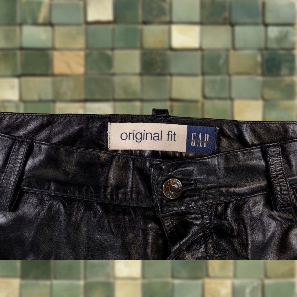 Gap Gap Womens Size 12 Black Leather Pants Genuine Original Fit Straight Leg 32 x 30 Size 34" / US 12 / IT 48 - 1 Thumbnail
