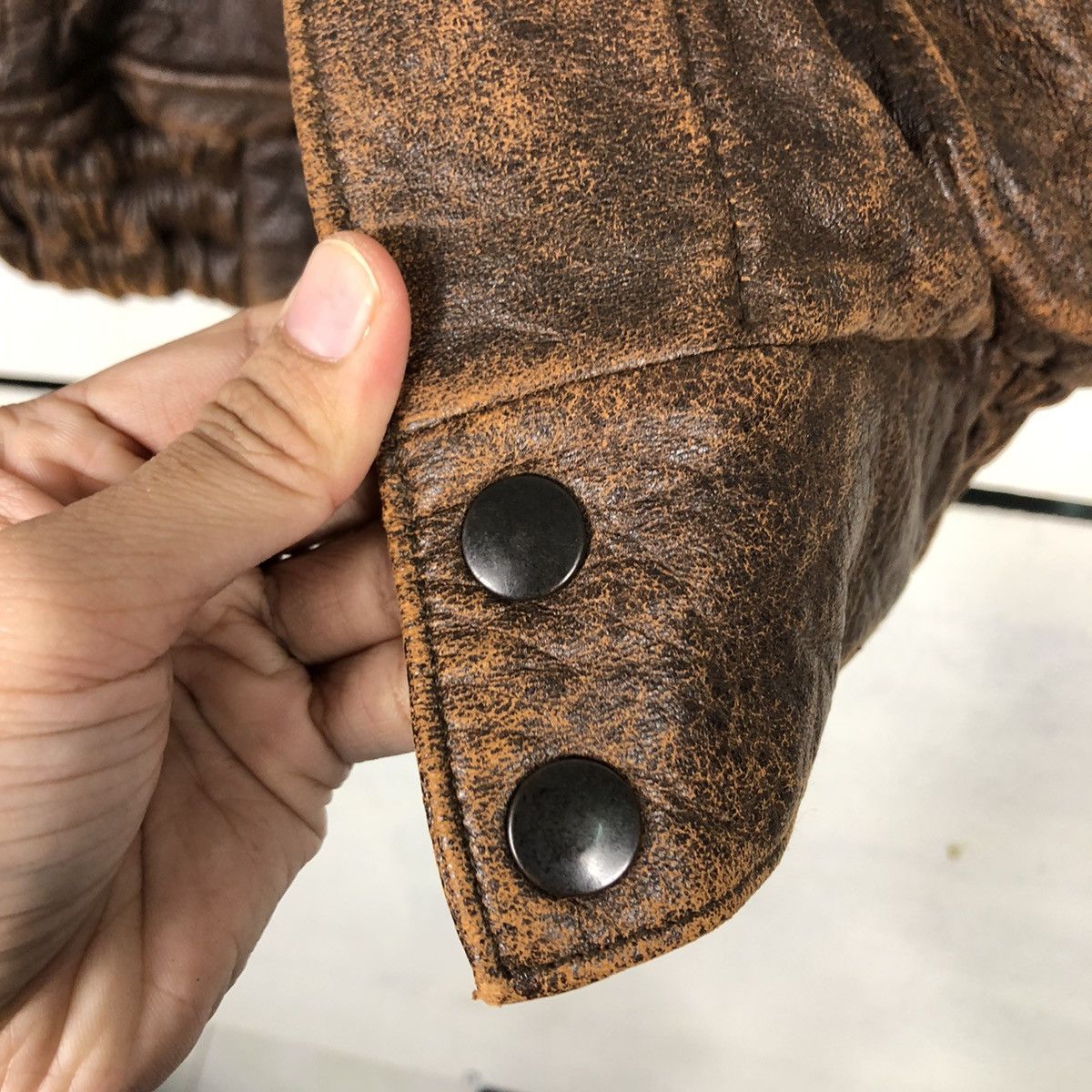 Japanese Brand × Vintage 📌Vintage Bomber Leather Jacket Lordanthony Issey Miyake Size US L / EU 52-54 / 3 - 17 Thumbnail
