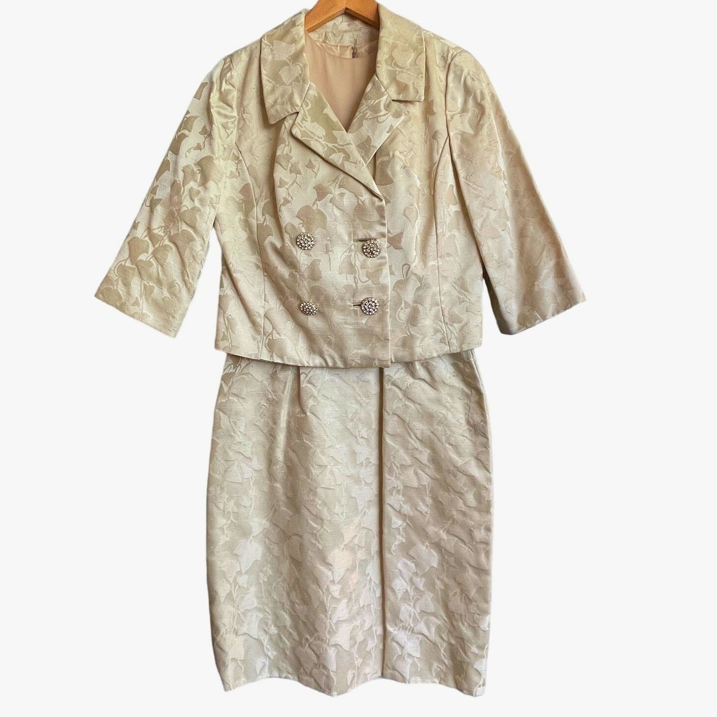 Vintage VINTAGE 60s 2 Pc Ivy Brocade Cocktail Dress Size Modern 6/8 Size S / US 4 / IT 40 - 1 Thumbnail