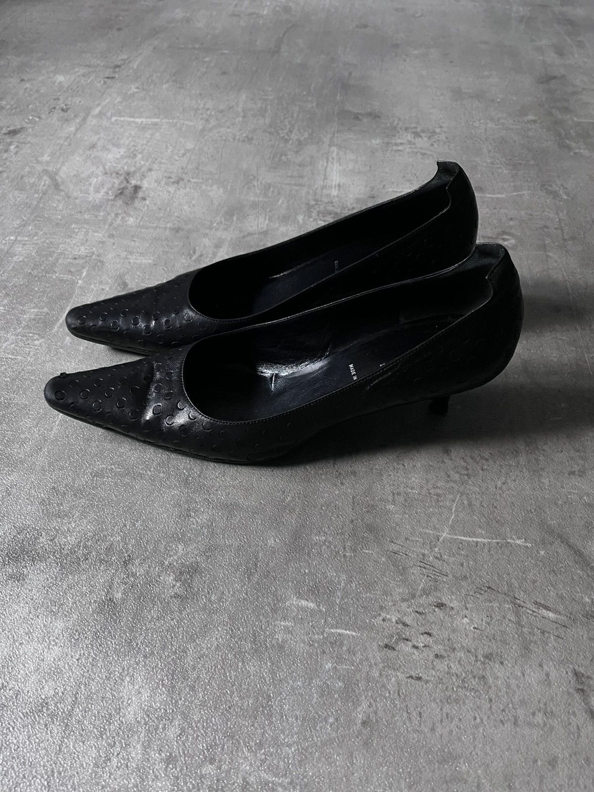Helmut Lang Helmut Lang F/W 2000 Textured leather mini heels Size US 7 / IT 37 - 1 Thumbnail