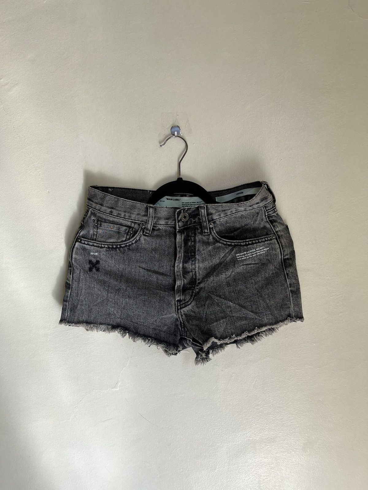 image of Off White Denim Shorts in Grey, Women's (Size 26)