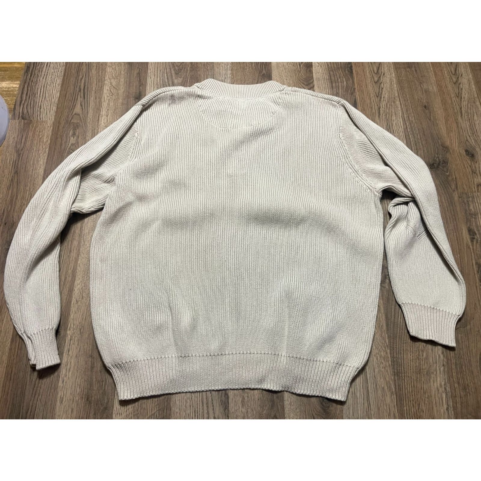 Vintage Guided Series Sweater Men’s Size Large Tall Brown Tan 1/4 Buttons Pullover Knit Cotton Regular Weight Casual Size US L / EU 52-54 / 3 - 2 Thumbnail