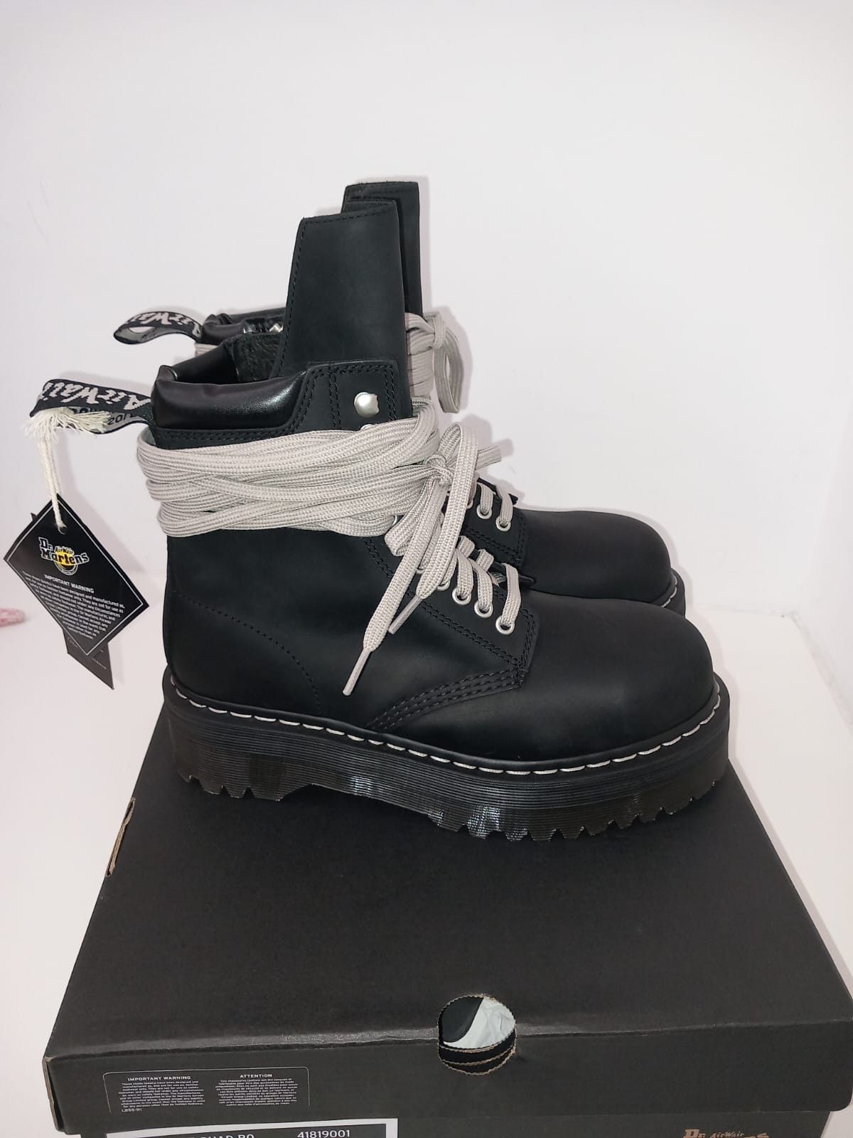 Dr. Martens × Rick Owens QUAD SOLE STEEL TOE BOOTS Size US 6 / EU 39 - 1 Thumbnail
