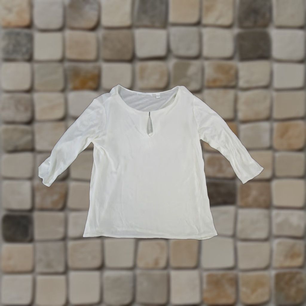 Vintage Boss Shirt Womens Small White Blouse 3/4 Sleeve Round Neck Pullover Polyester Regular Size S Womens Boys Girls Size S / US 4 / IT 40 - 1 Thumbnail