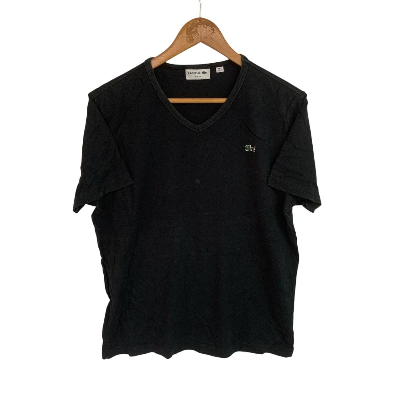 Lacoste Lacoste Black V neck T-shirt Rare medium Size US M / EU 48-50 / 2 - 1 Thumbnail