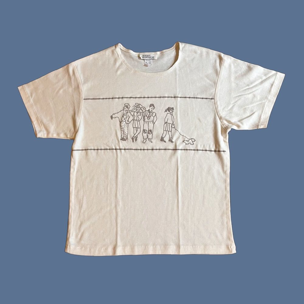 Vintage VINTAGE Marsha Sports Shirt Women’s L White 80s Dog Walking Geometric Crew Neck Casual Size L / US 10 / IT 46 - 1 Thumbnail