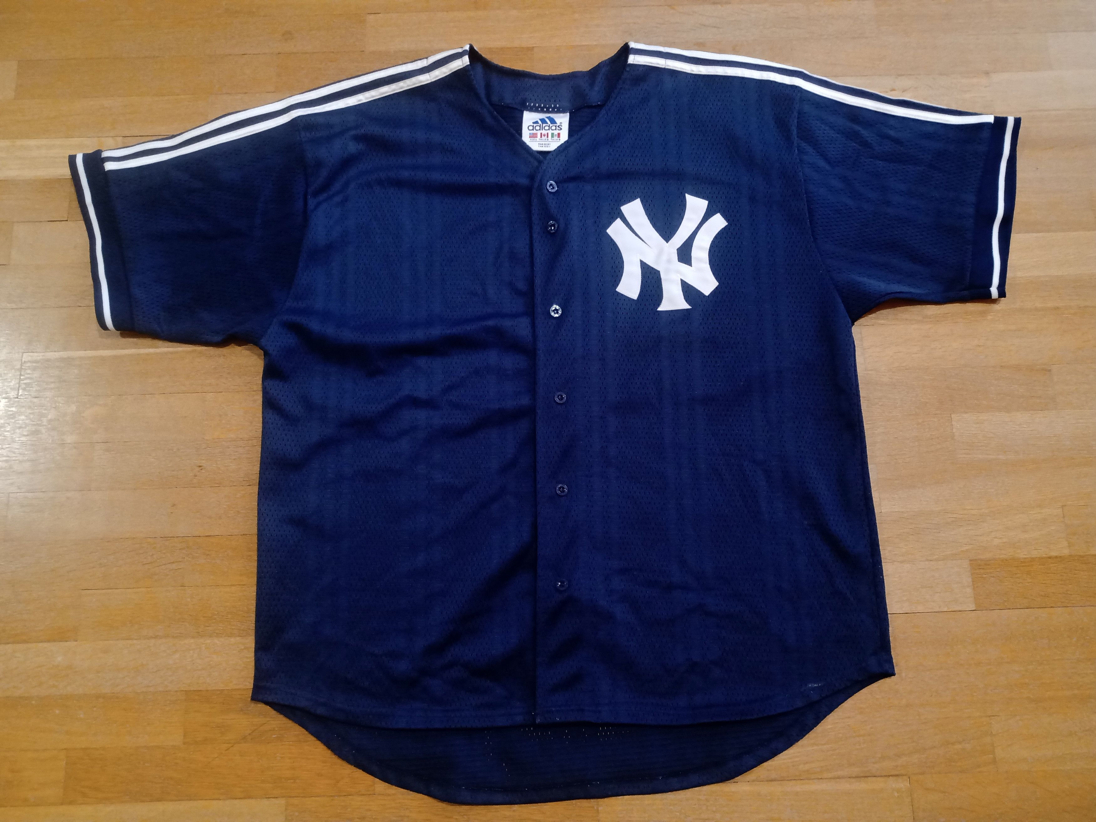 Adidas Vintage Adidas 90s New York Yankees Baseball Mesh Jersey Size US L / EU 52-54 / 3 - 1 Thumbnail