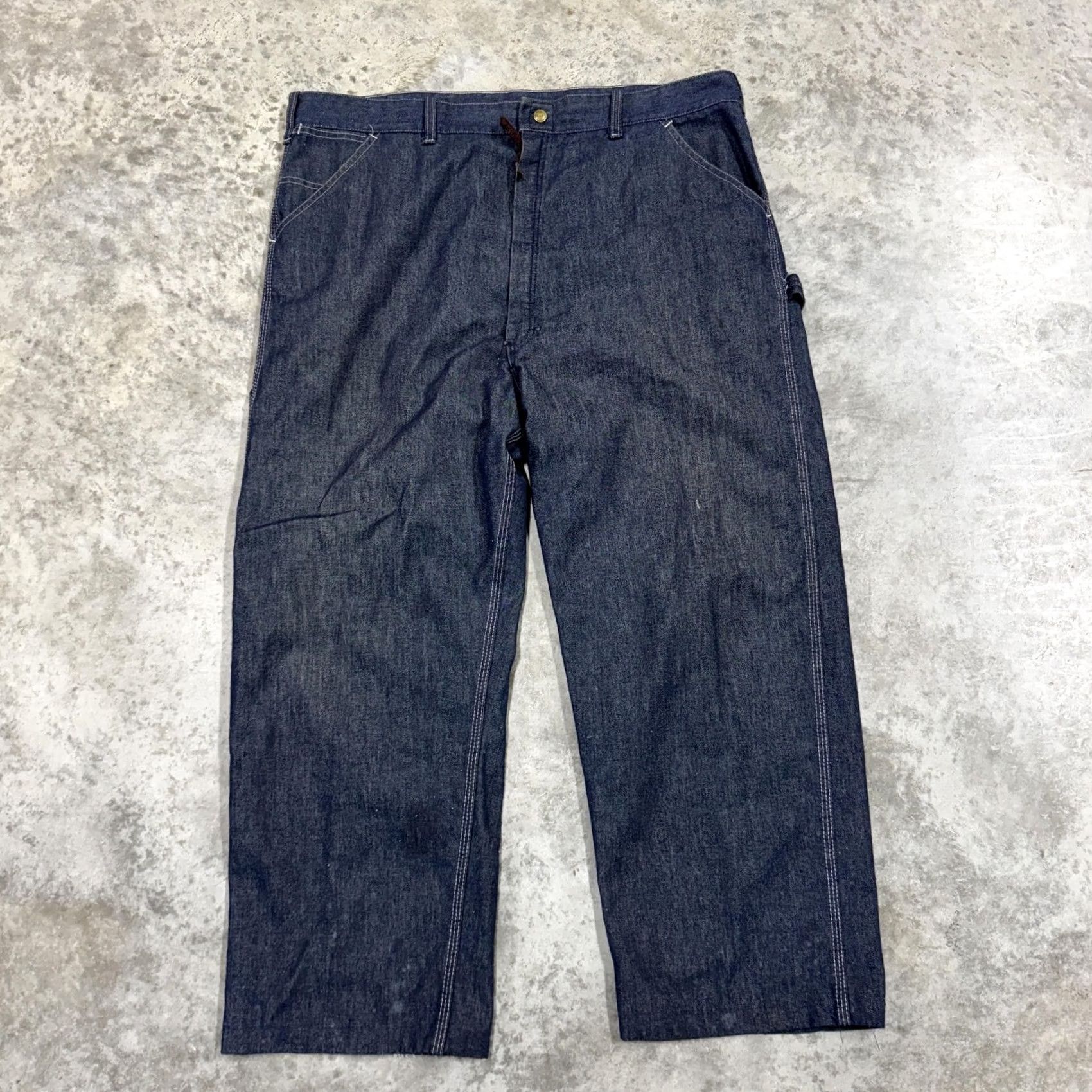 Sears VINTAGE Sears Jeans Mens 42x30 Blue Perma-Prest Workwear Straight Carpenter 70s Jeans Mens Blue 42x30 Vintage Sears Size US 42 / EU 58 - 2 Thumbnail
