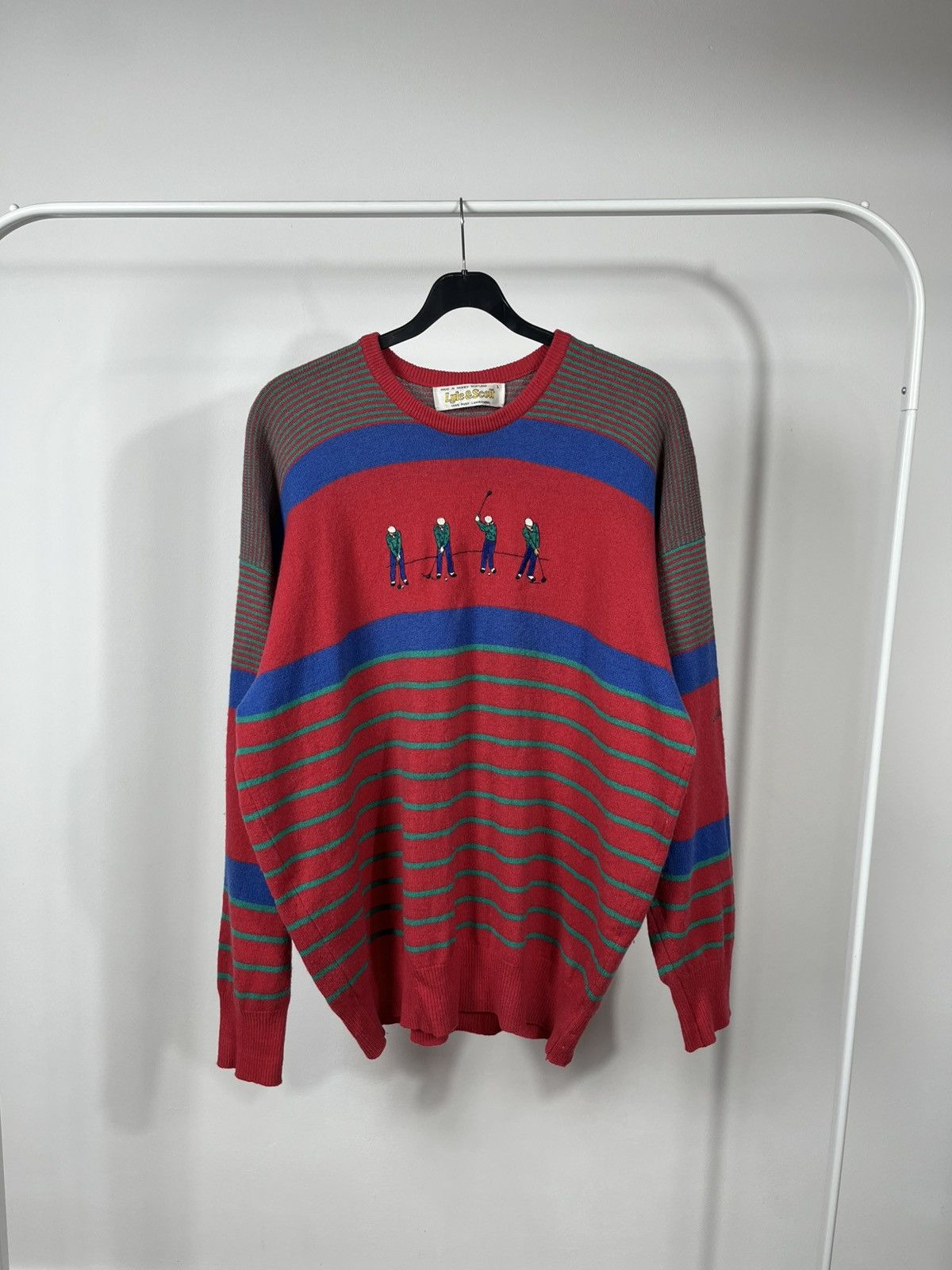 Lyle & Scott Vintage Lyle & Scott Golf Wool Sweater Made in Scotland Size US L / EU 52-54 / 3 - 1 Thumbnail