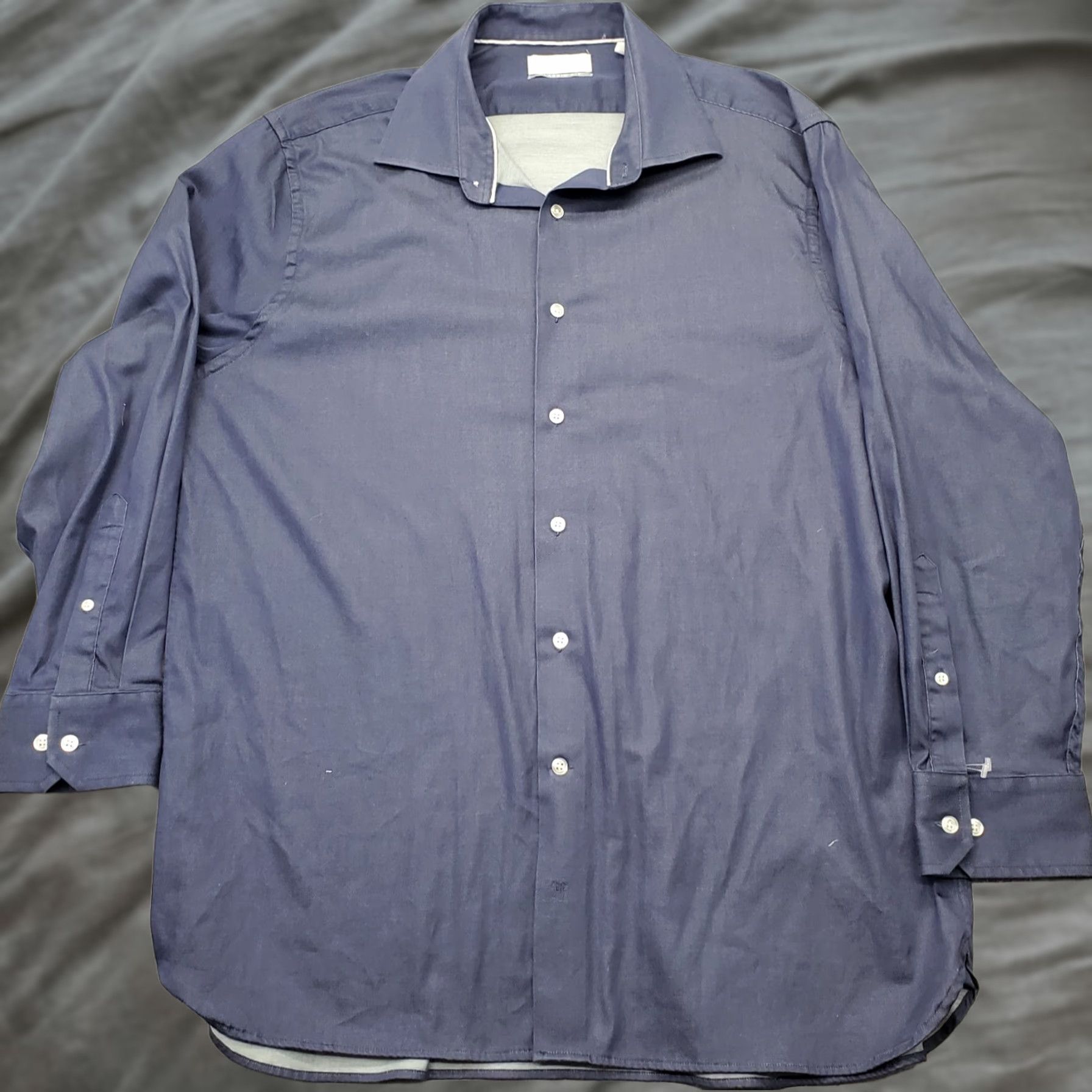 Vintage Hickey Freeman Dress Shirt Mens 17 Blue Stretch Classic Fit Collared Button Up Shirt Size 46R - 1 Thumbnail