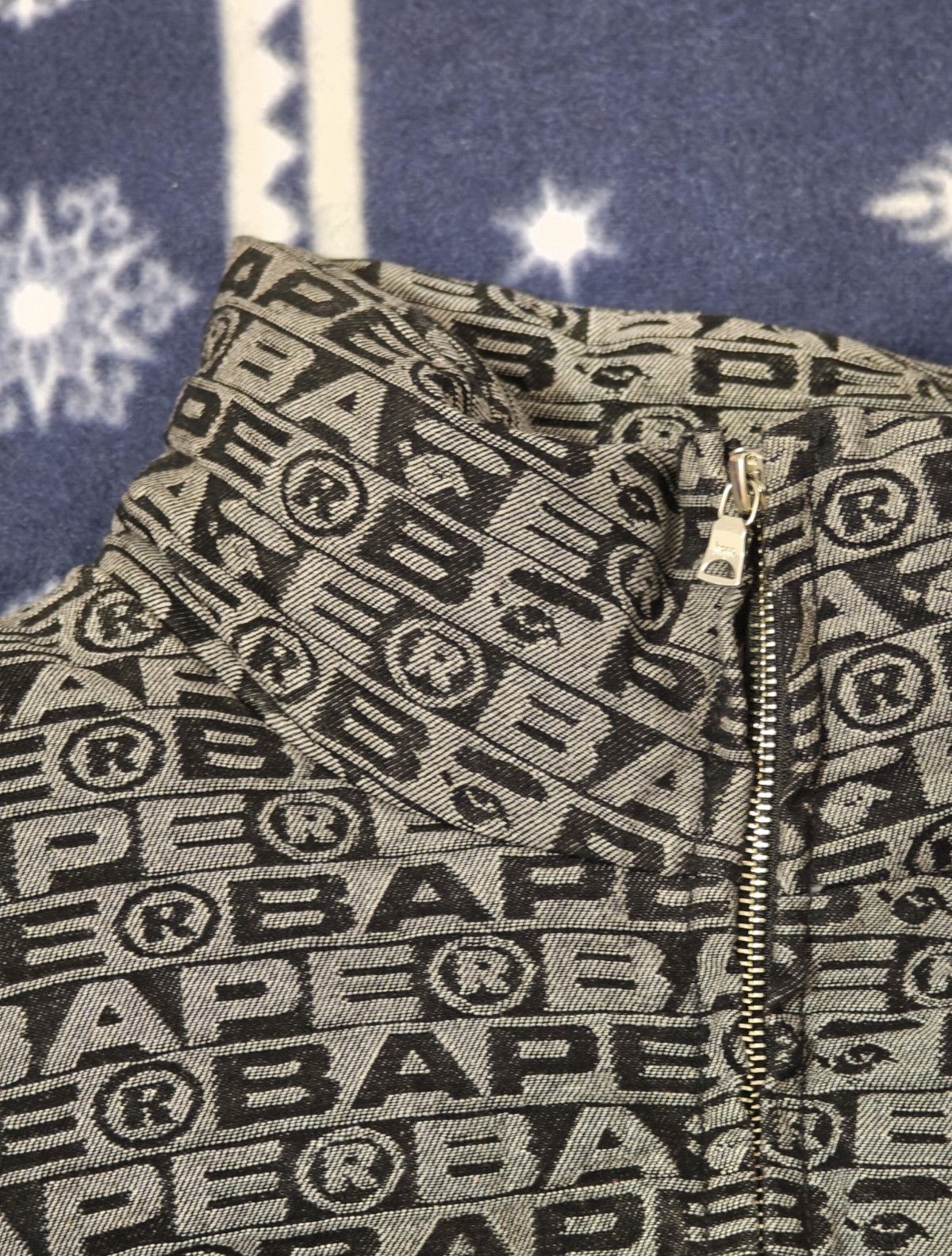 Bape LUX SPORT PATTERN JACQUARD RELAXED FIT 10OZ DENIM DOWNJACKET Size US XL / EU 56 / 4 - 7 Thumbnail