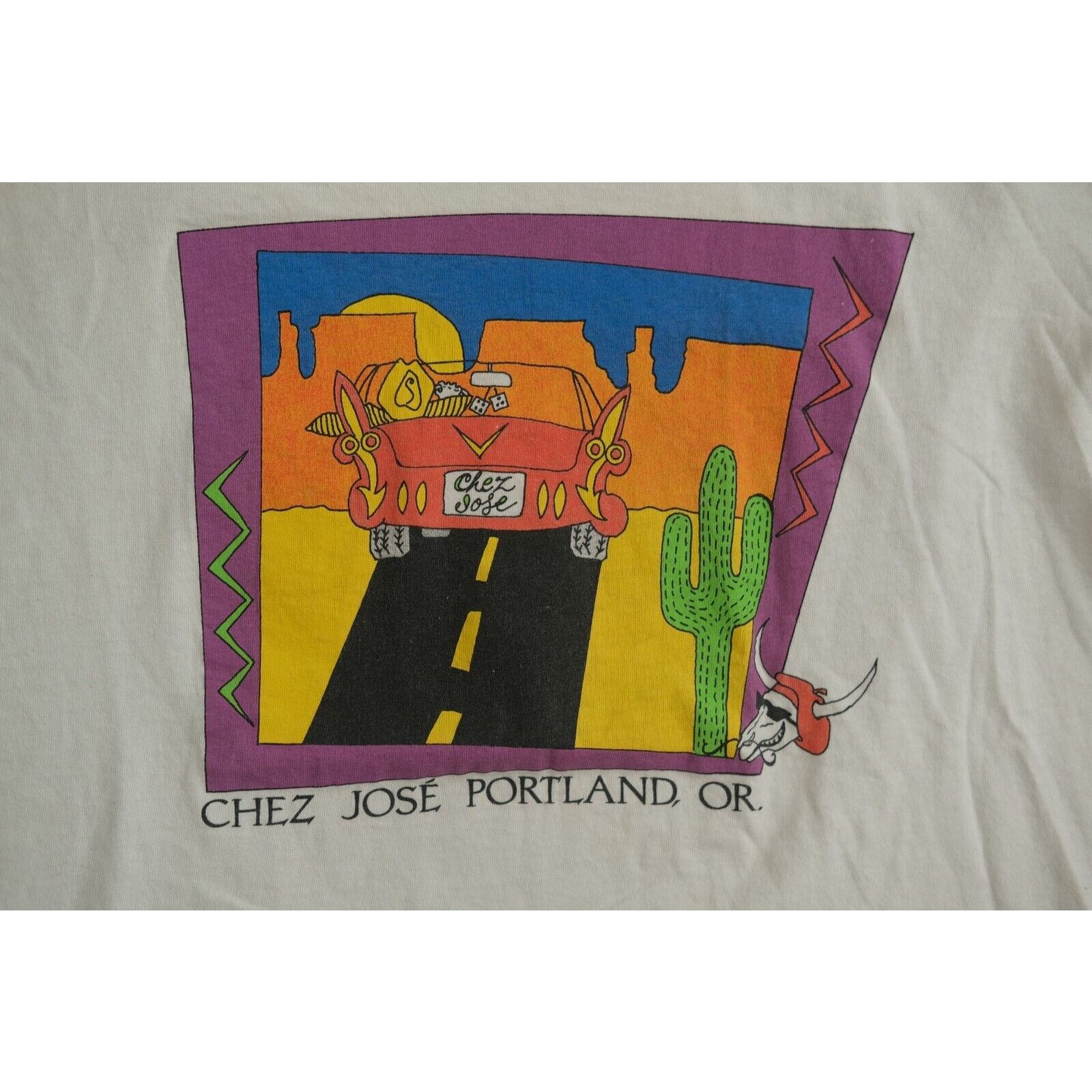 Other Vintage 90s Oneta Chez José Portland Cartoon Car Tee L Size US L / EU 52-54 / 3 - 3 Thumbnail