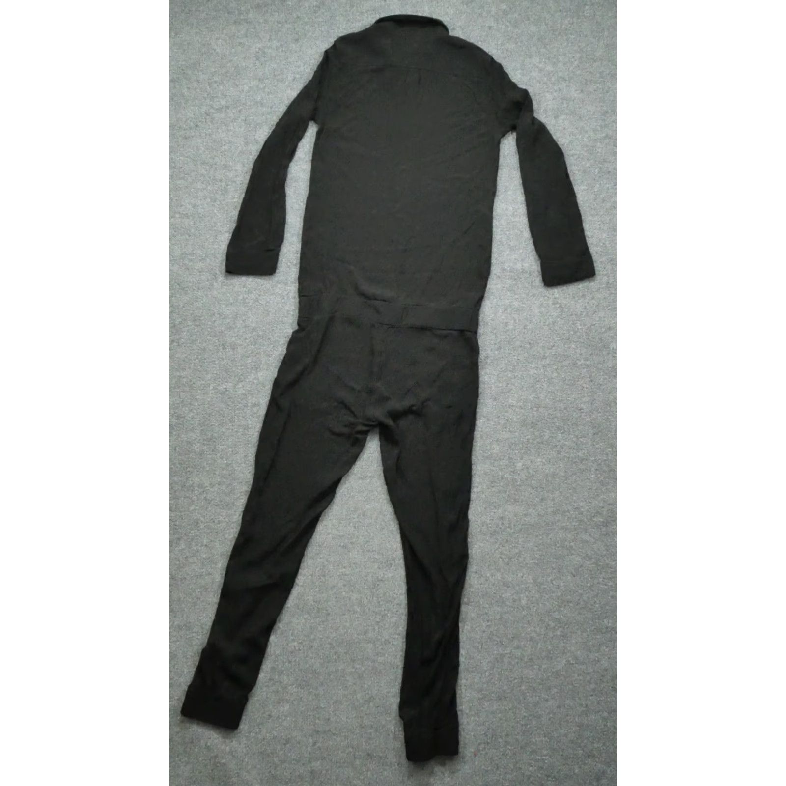 MONROW VINTAGE Monrow Jumpsuit Womens Medium Black Long Sleeve Button Down Crepe Romper Size M / US 6-8 / IT 42-44 - 6 Thumbnail