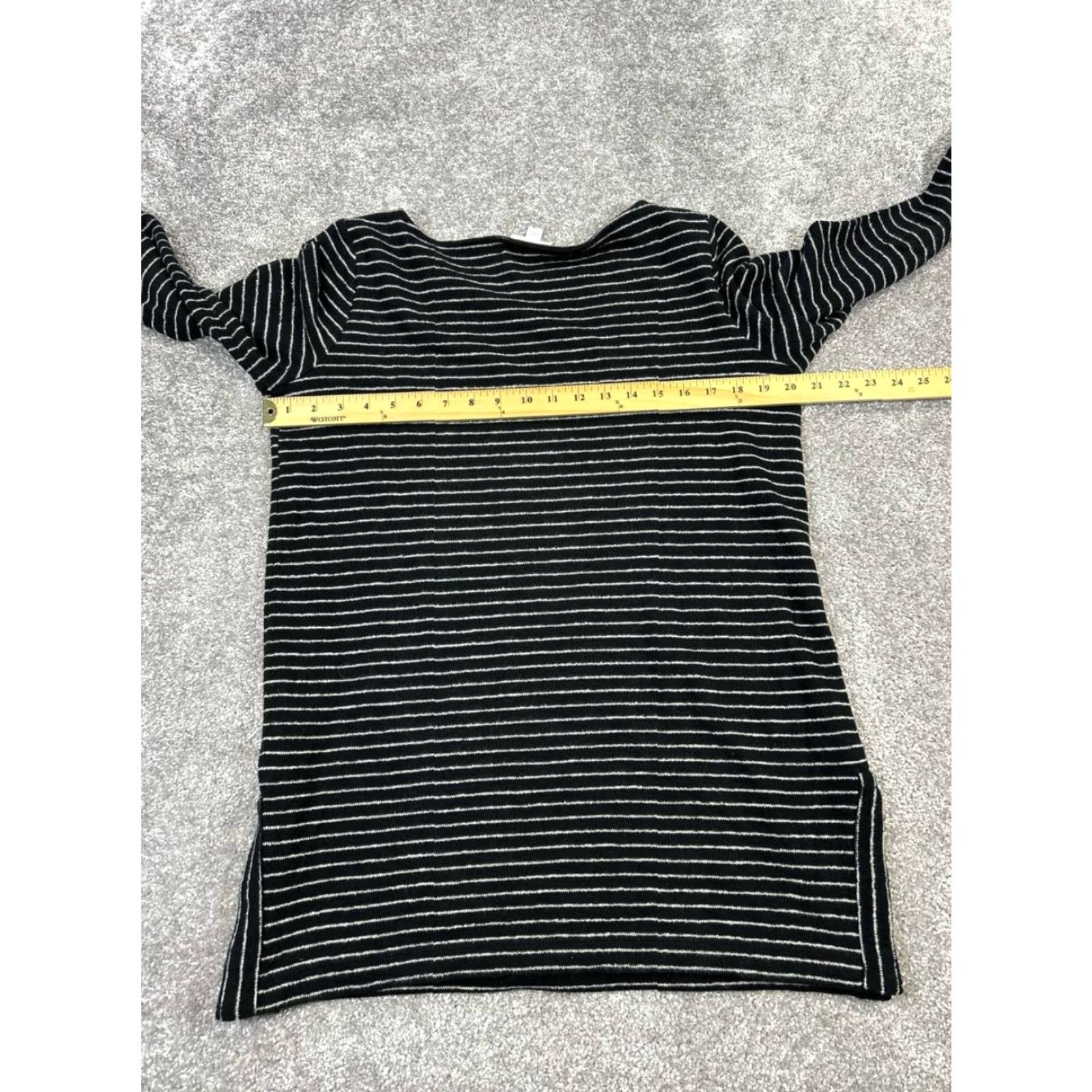 J. Jill VINTAGE J. Jill Women's Sweater Pullover S Black Striped Knit Casual Fall Winter Size S / US 4 / IT 40 - 5 Thumbnail