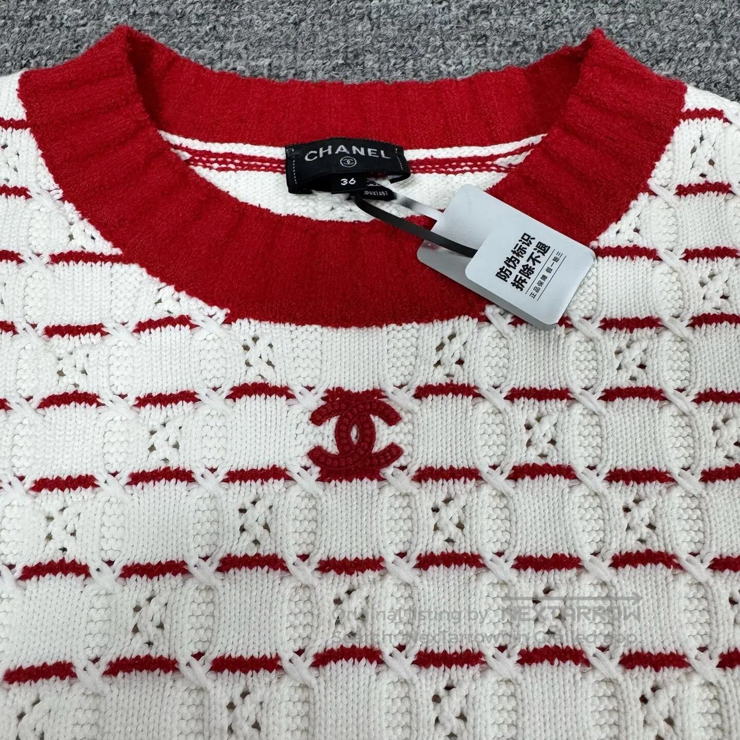 Chanel Chanel Double-C embroidered round-neck short knit sweater| Size S / US 4 / IT 40 - 4 Thumbnail