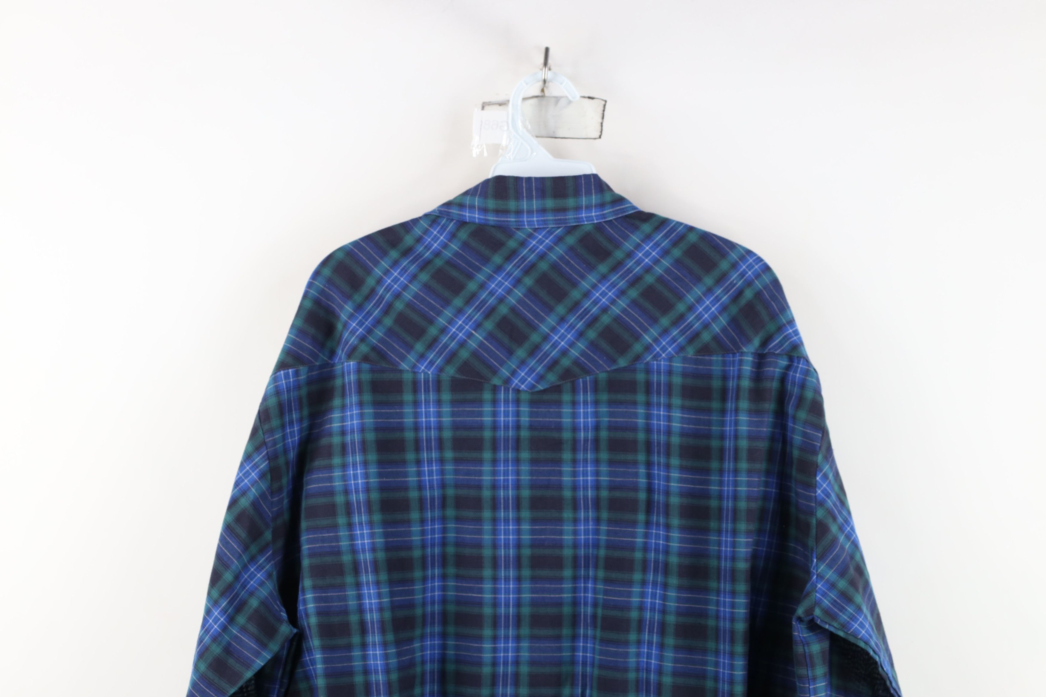 Vintage Vintage 90s Streetwear Rodeo Cowboy Snap Button Shirt Plaid Size US XL / EU 56 / 4 - 11 Thumbnail