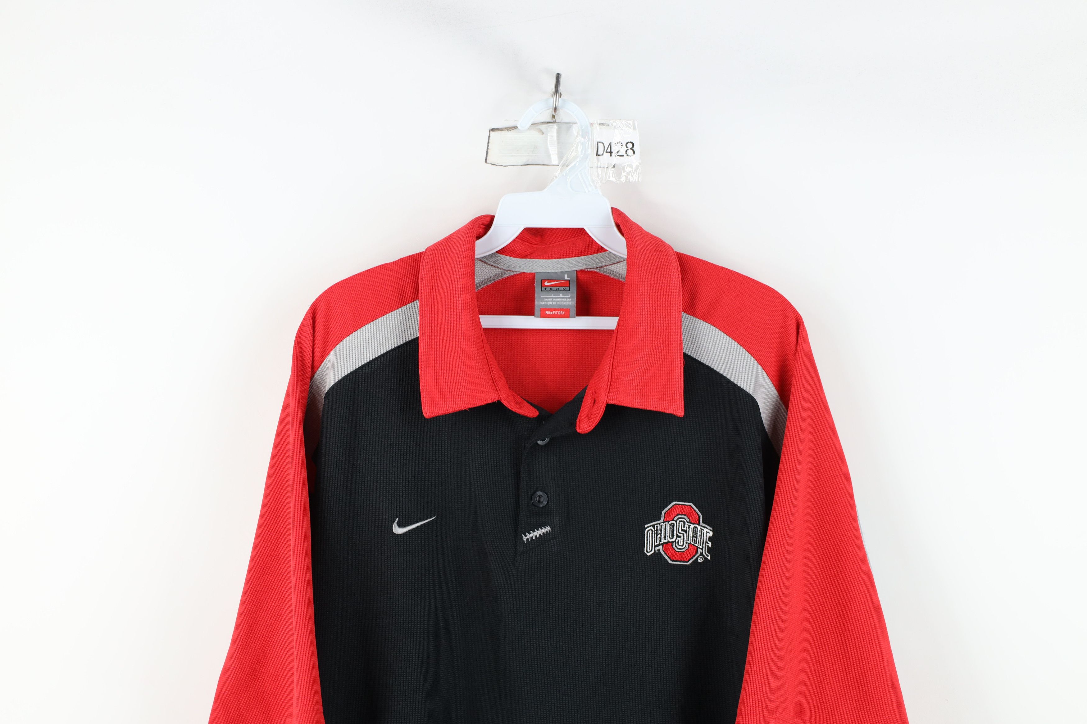 Nike × Vintage Vintage Nike Mini Swoosh Ohio State University Football Polo Size US L / EU 52-54 / 3 - 2 Thumbnail