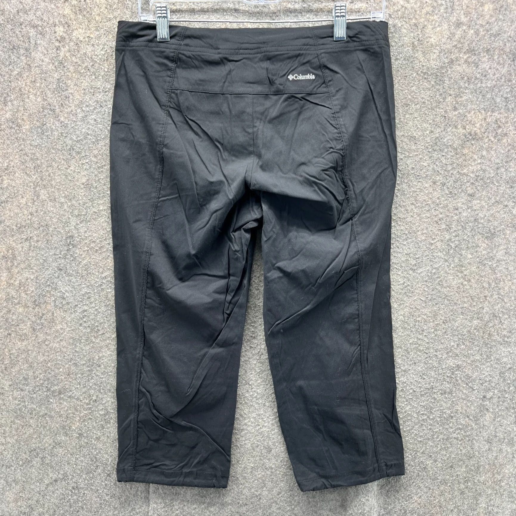 Vintage Columbia Pants Women 4 Black Capri Knit Flat Front Drawstring 19 Inseam Size 27" / US 4 / IT 40 - 2 Thumbnail