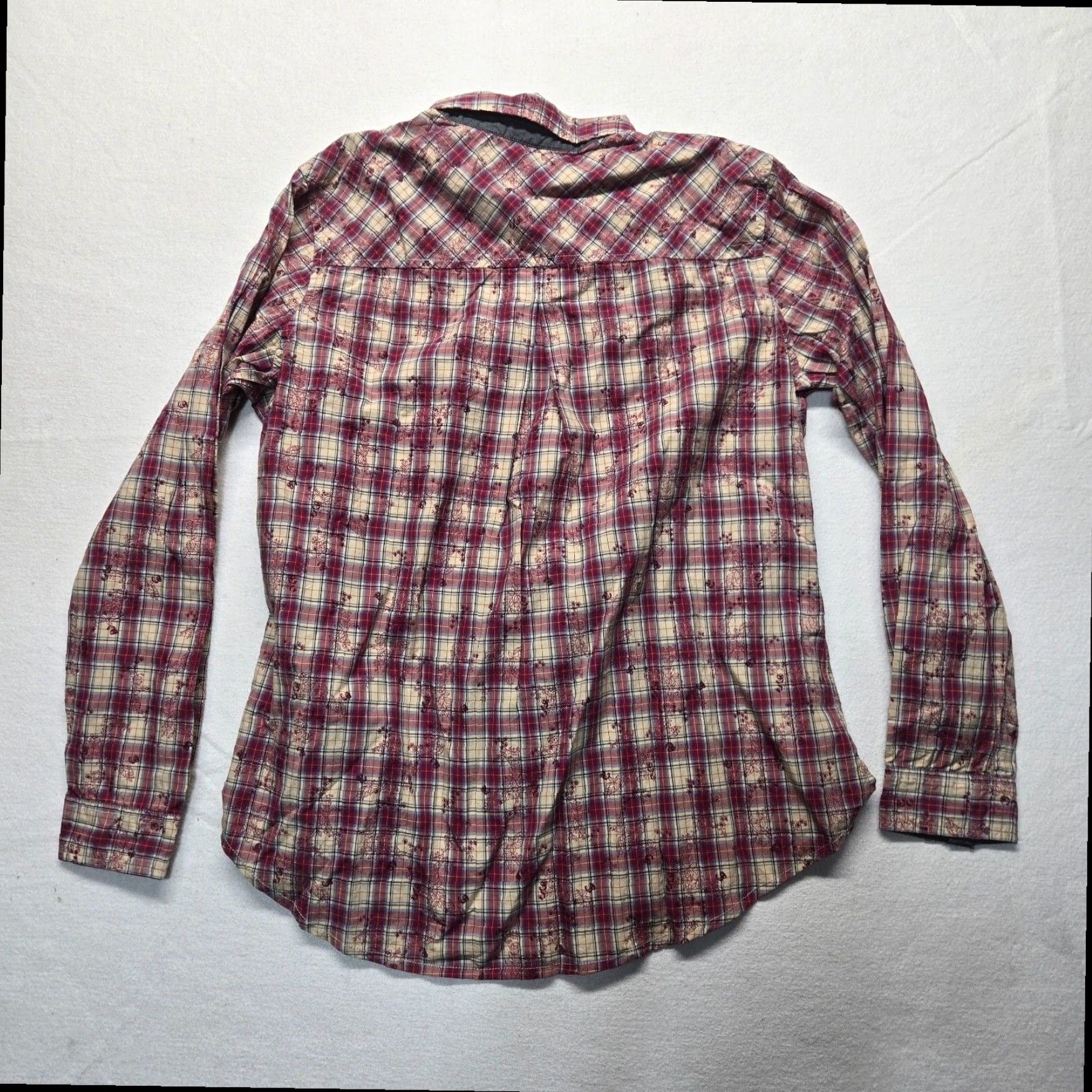 Orvis Orvis Flannel Plaid Shirt Blue Red Women's Large Long Sleeve Lightweight Button Up Size L / US 10 / IT 46 - 7 Thumbnail