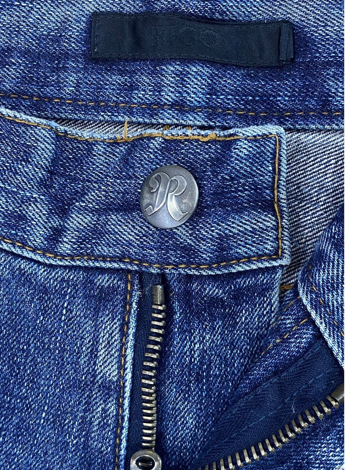 Japanese Brand Blue Wash Distressed Style Flare Jeans
