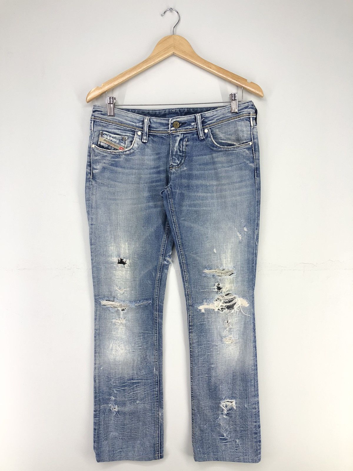 Diesel Vintage Diesel Lowky Distressed Faded Blue Jeans Size 29" - 1 Thumbnail