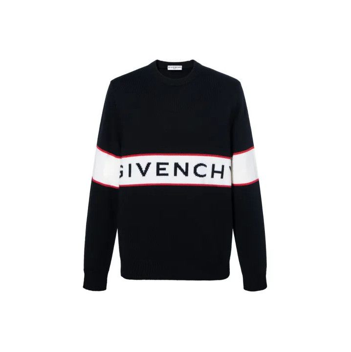 Givenchy Givenchy Men's Logo Intarsia Knit Sweater Size US L / EU 52-54 / 3 - 1 Thumbnail