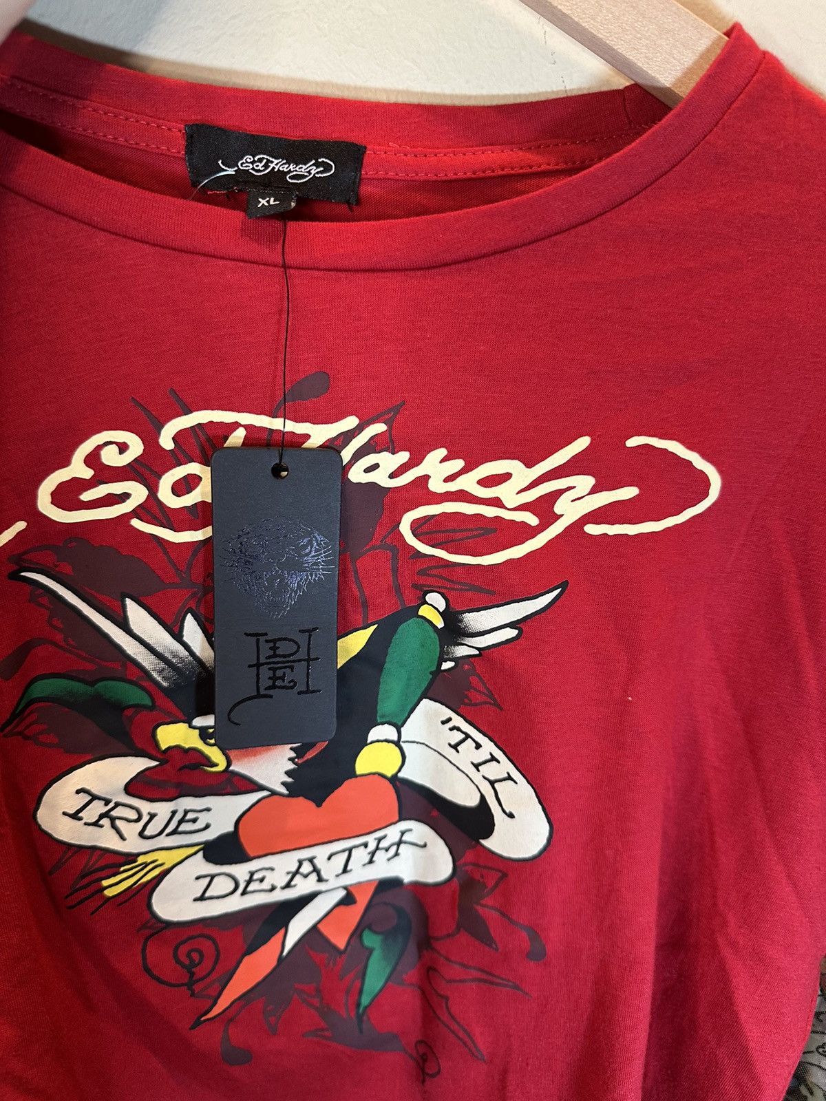 Ed Hardy RARE New Ed Hardy Layered Tattoo Sleeve True Til Death Shirt Size XL / US 12-14 / IT 48-50 - 5 Thumbnail