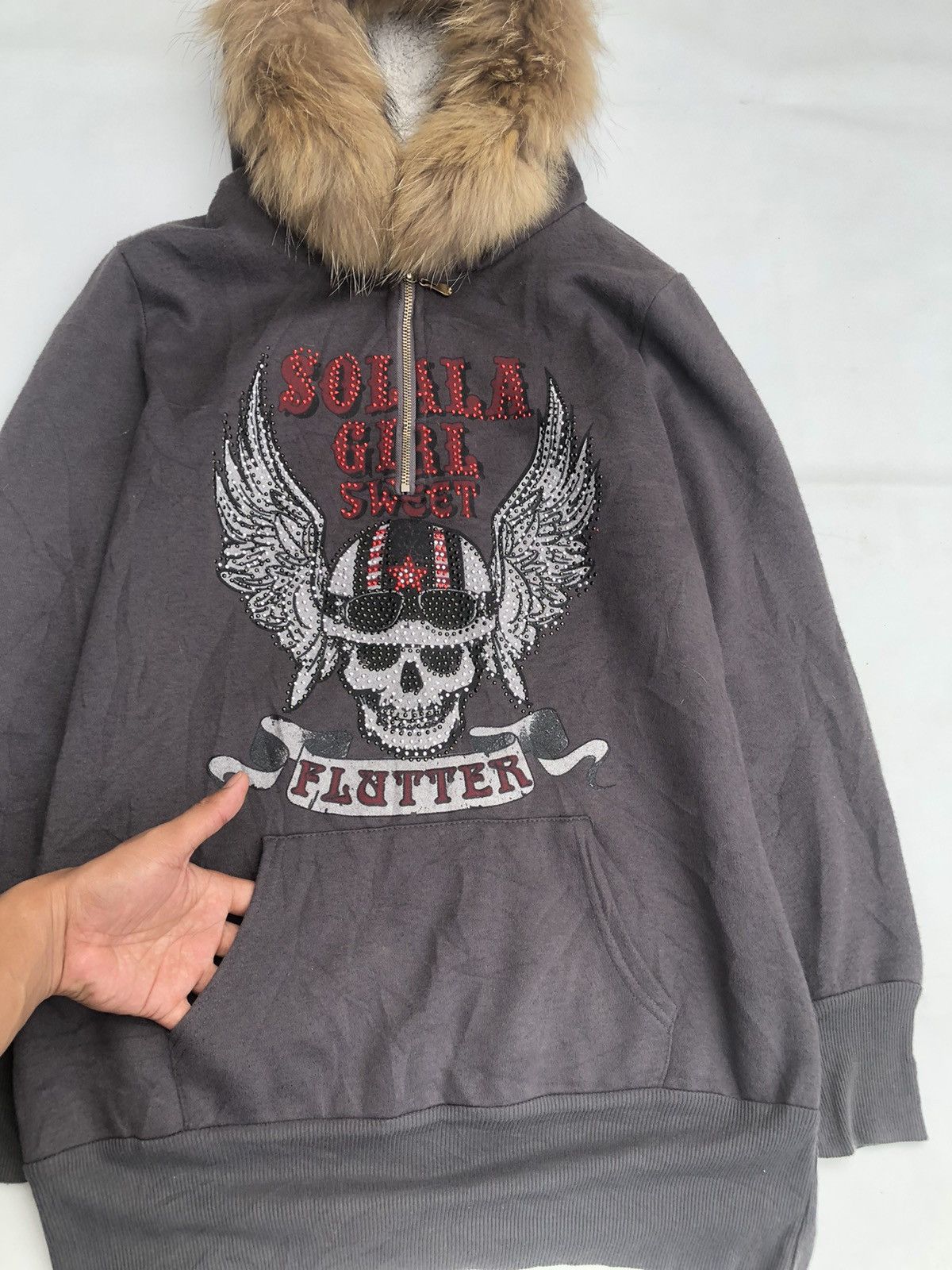 If Six Was Nine × Japanese Brand × Le Grande Bleu (L.G.B.) Faux Zipper Fur Skulls Solala Girl Sweet Hoodie Size US L / EU 52-54 / 3 - 3 Thumbnail