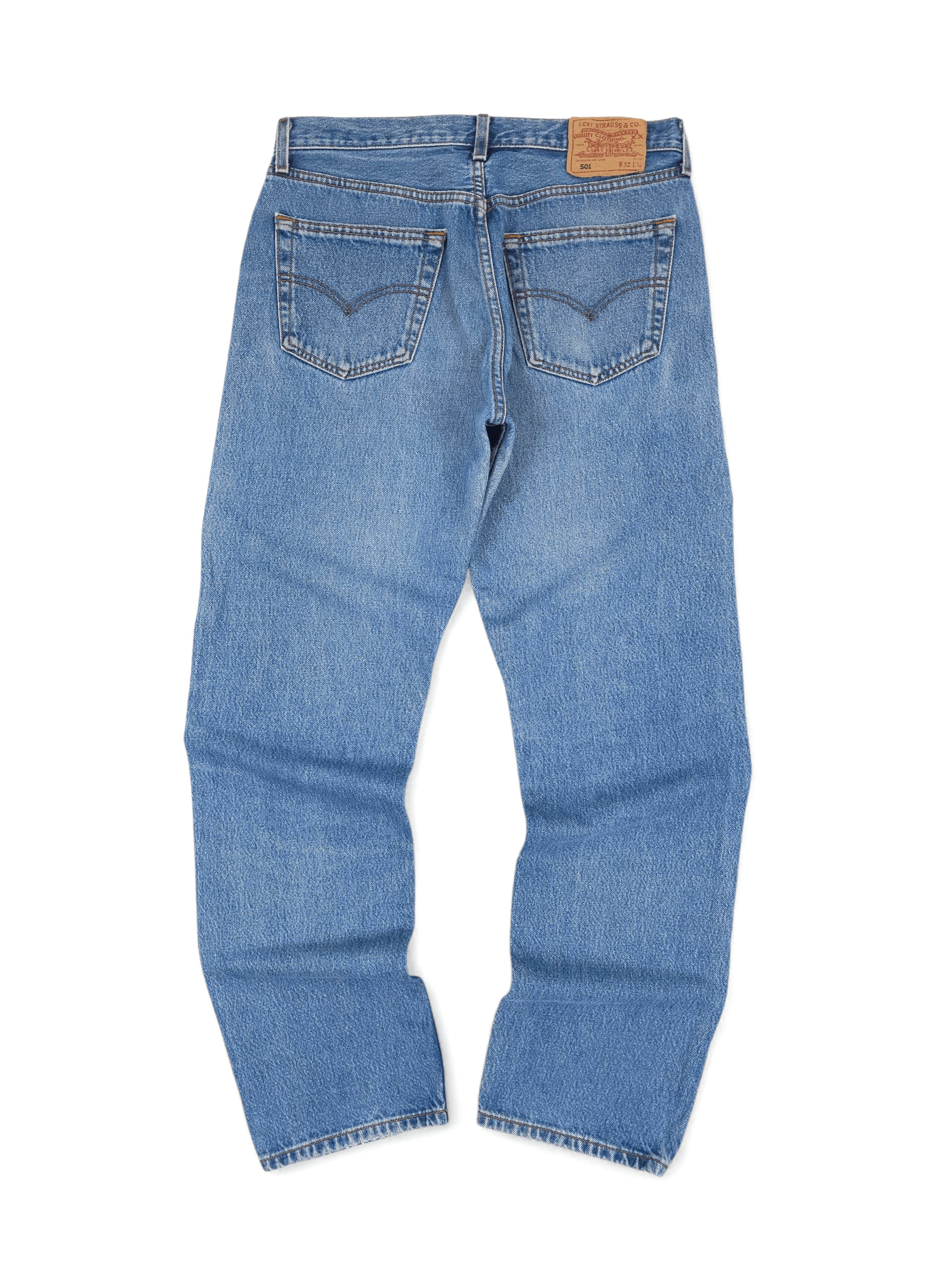 Levi's 💎 33/32 90's Levi's 501 Straight Regular Washed Jeans Y2K Size US 33 - 2 Thumbnail