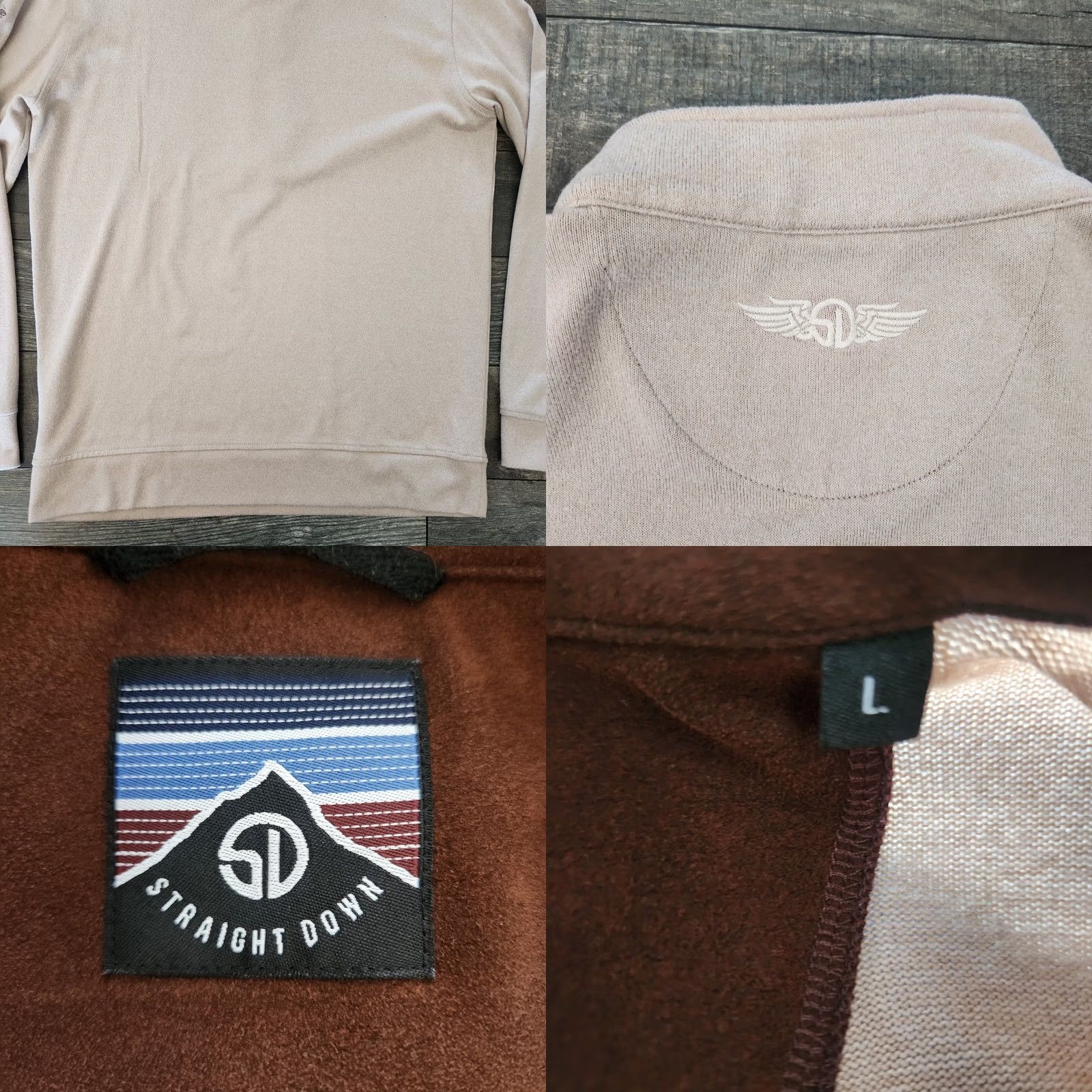 Vintage Straight Down Golf Pullover Sweatshirt Mens Large Tan 1/4 Zip Embroidered Size US L / EU 52-54 / 3 - 8 Thumbnail