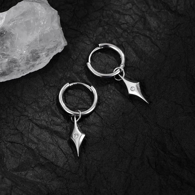 Jewelry × Sterling Silver Dark Earrings One Pairs Chrome Jewelry Size ONE SIZE - 3 Thumbnail