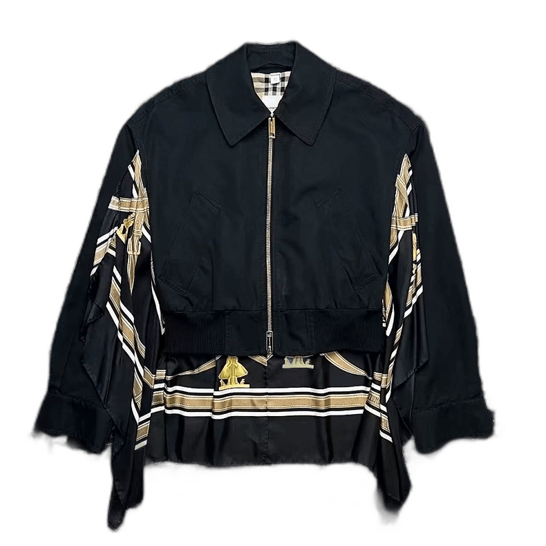Burberry Burberry Burberry Black Silk Jacket with Pattern-2507 Size XS / US 0-2 / IT 36-38 - 1 Thumbnail