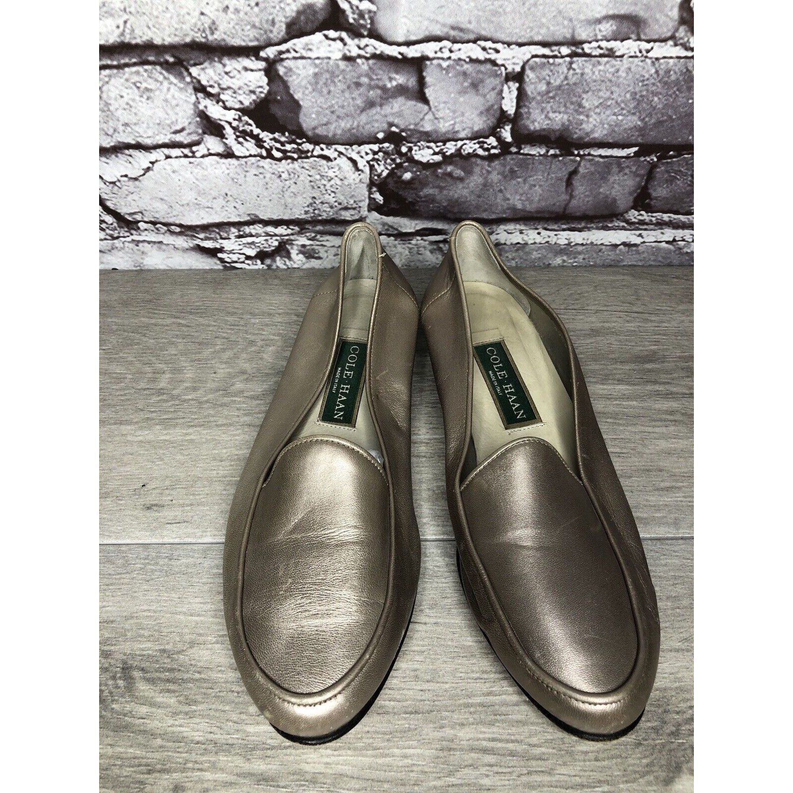 Cole Haan Cole Haan Pewter Silver Leather Slip On Loafer Flats Women S Size US 7.5 / IT 37.5 - 15 Thumbnail